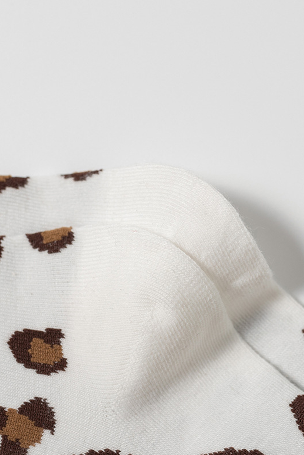 White Leopard Print Polyester Cotton Socks - loveforevers