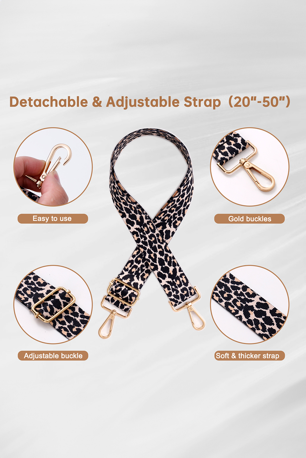 Black Leopard Strap Clear Crossbody Bag - loveforevers
