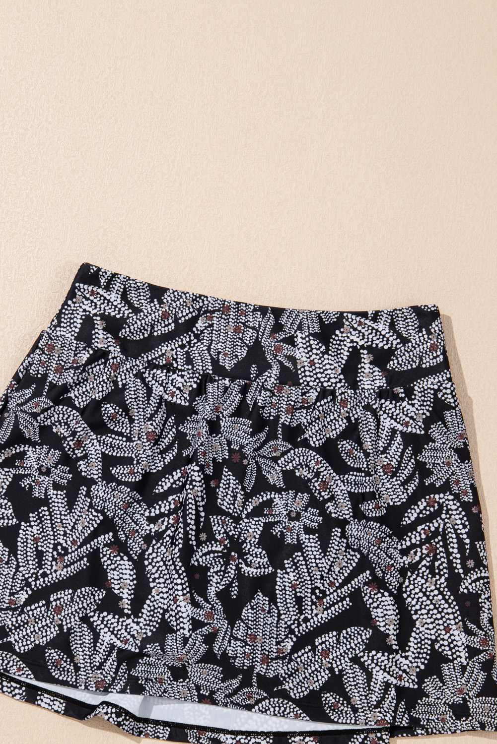 Black Abstract Printed Buckle Crossed Straps Skirted Tankini 2pcs Swimsuit - loveforevers