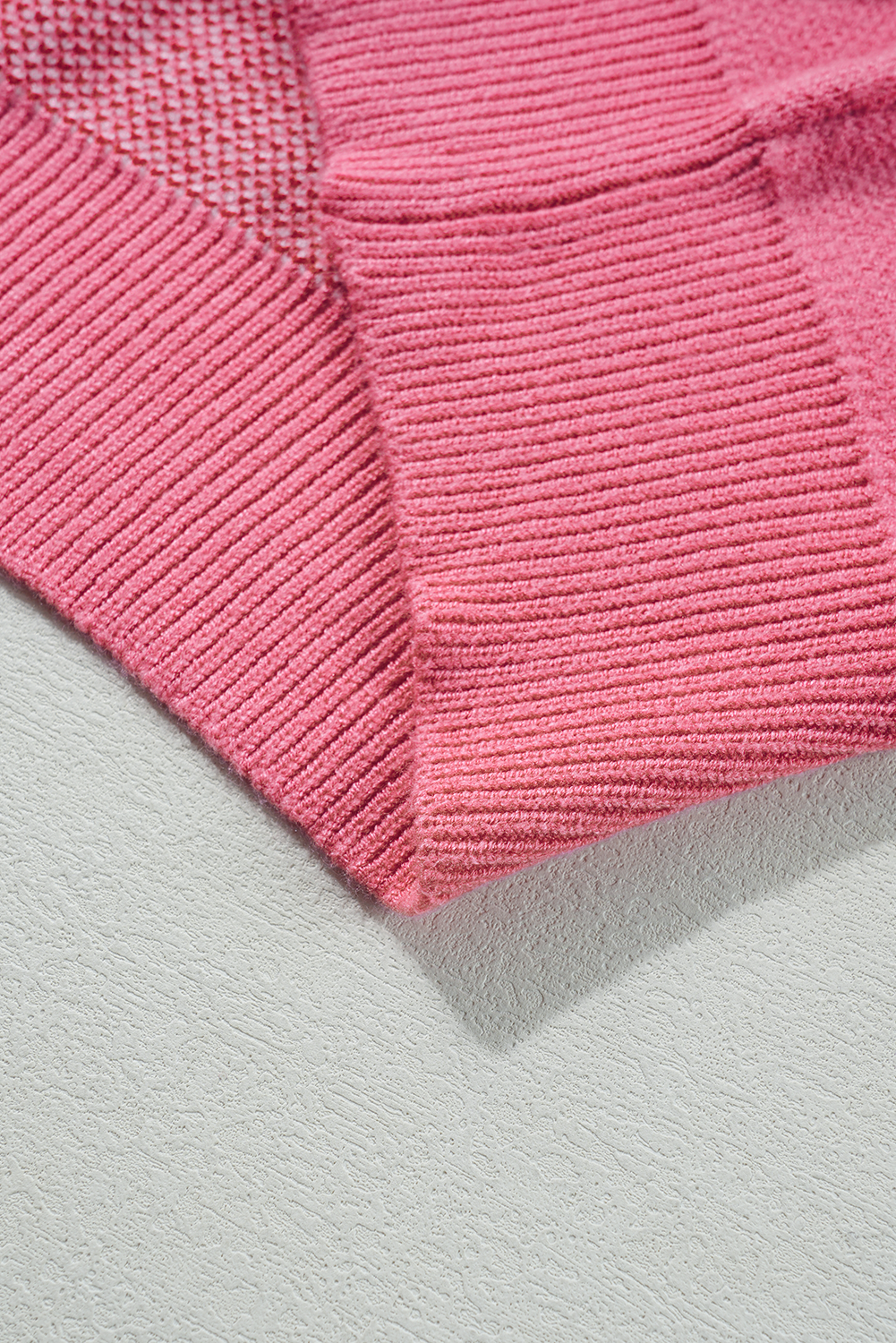 Pink Love Heart Checkered Valentine Crew Neck Sweater - loveforevers