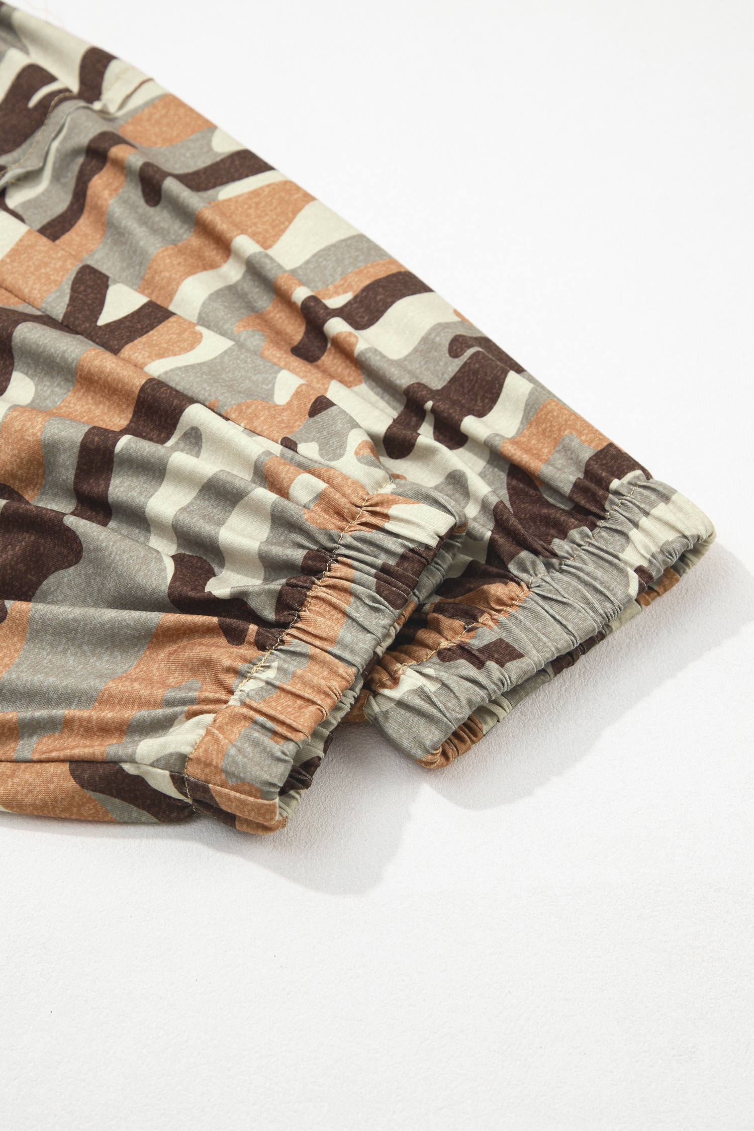 Green Camouflage Printed Drawstring Elastic Waist Jogger Pants - loveforevers