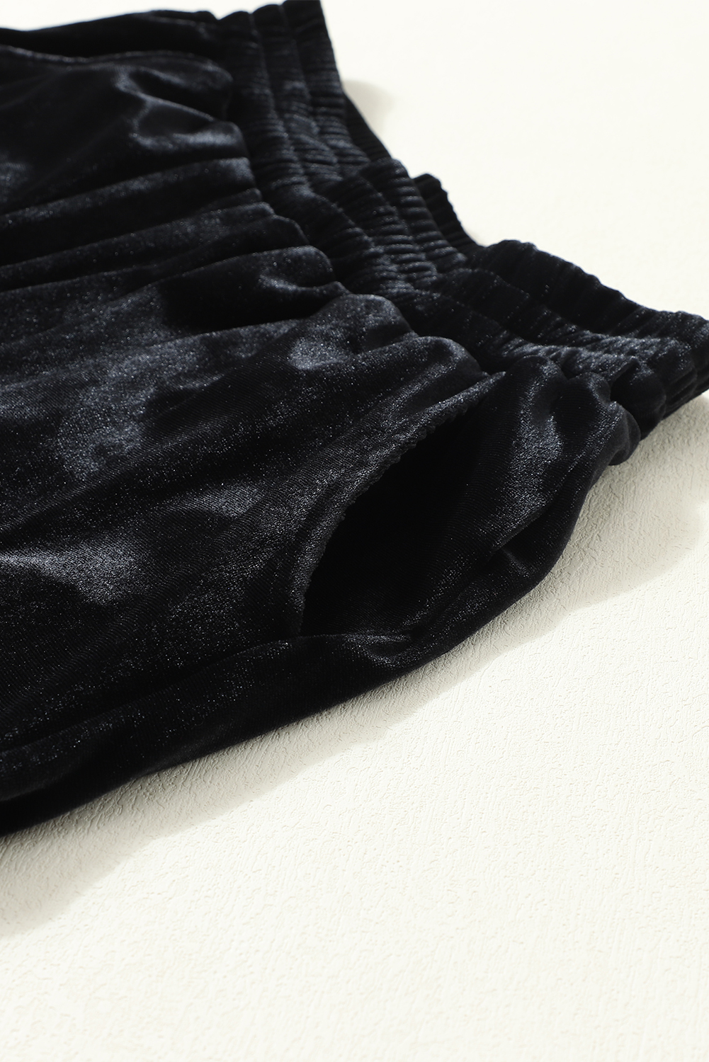 Black Solid Velvet Jogger Pants - loveforevers