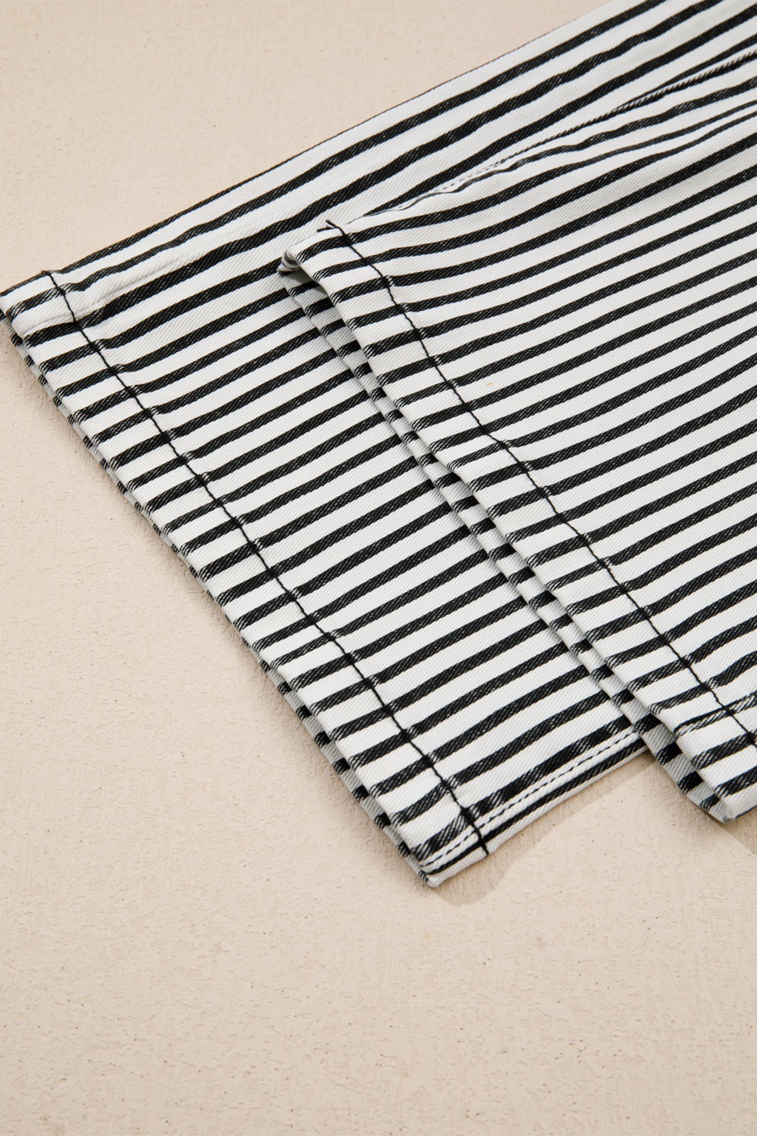 Black Stripe Patch Pocket High Waist Shift Denim Jeans - loveforevers