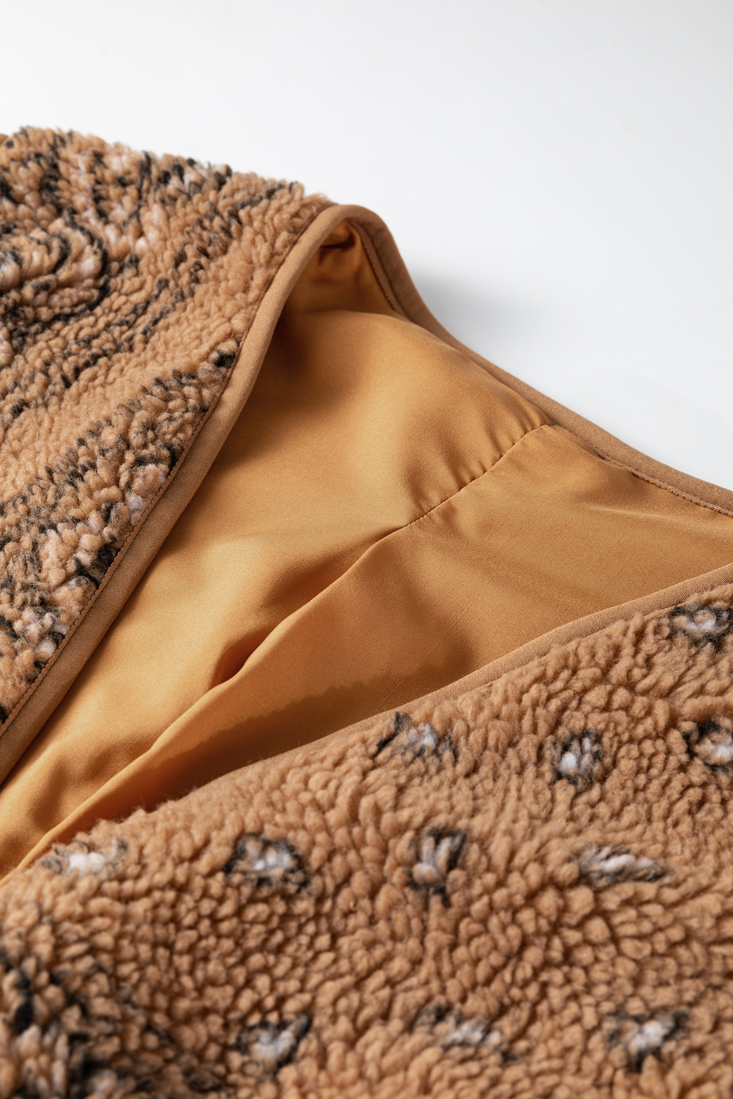 Brown Sherpa Paisley Print Pocketed Western Fashion Vest Jacket - loveforevers