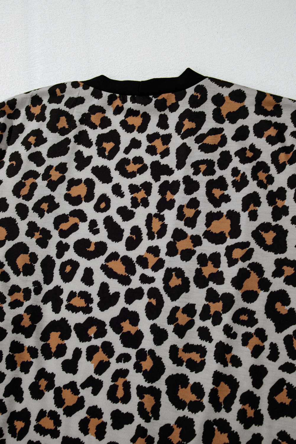 Black Leopard Patched Pocket Open Front Cardigan - loveforevers