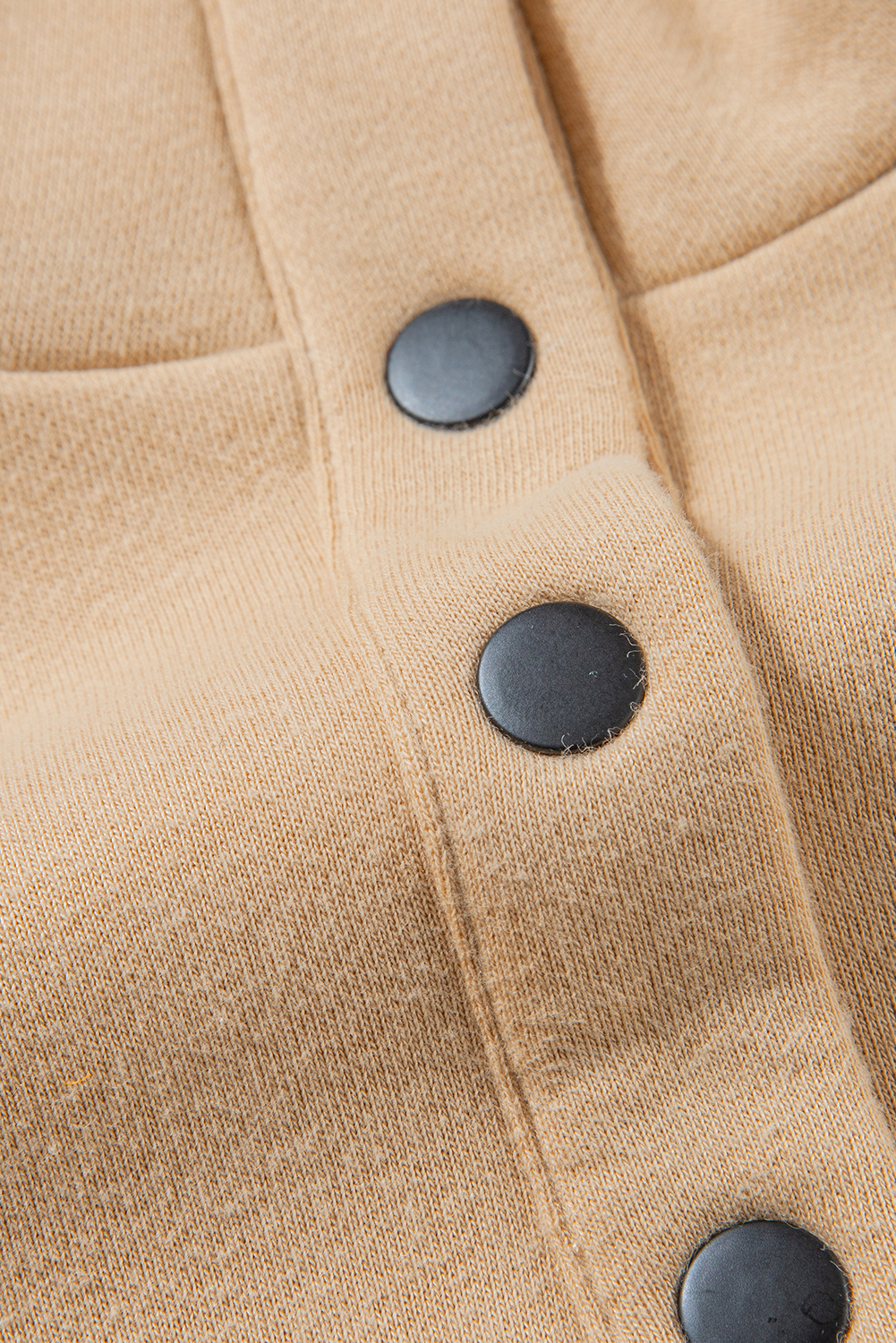 Parchment Solid Half Button Sweatshirt and High Waist Sweatpants Set - loveforevers