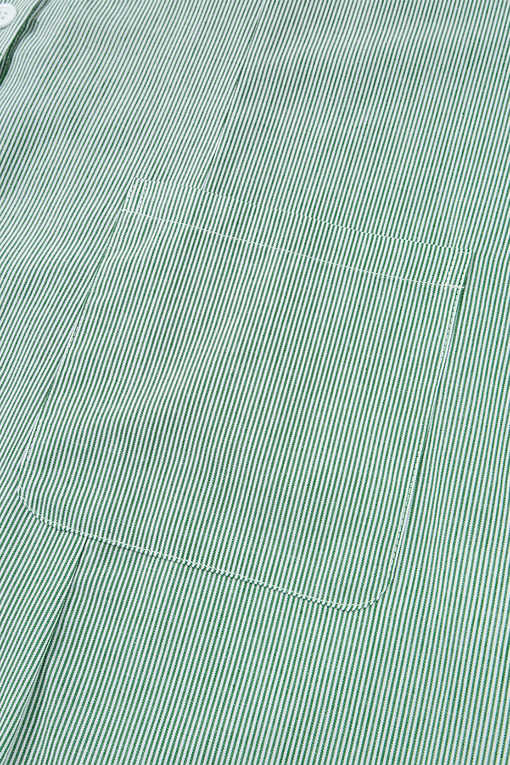 Green Stripe Frilled Sleeveless Collar Front Pocket Button Up Mini Dress - loveforevers