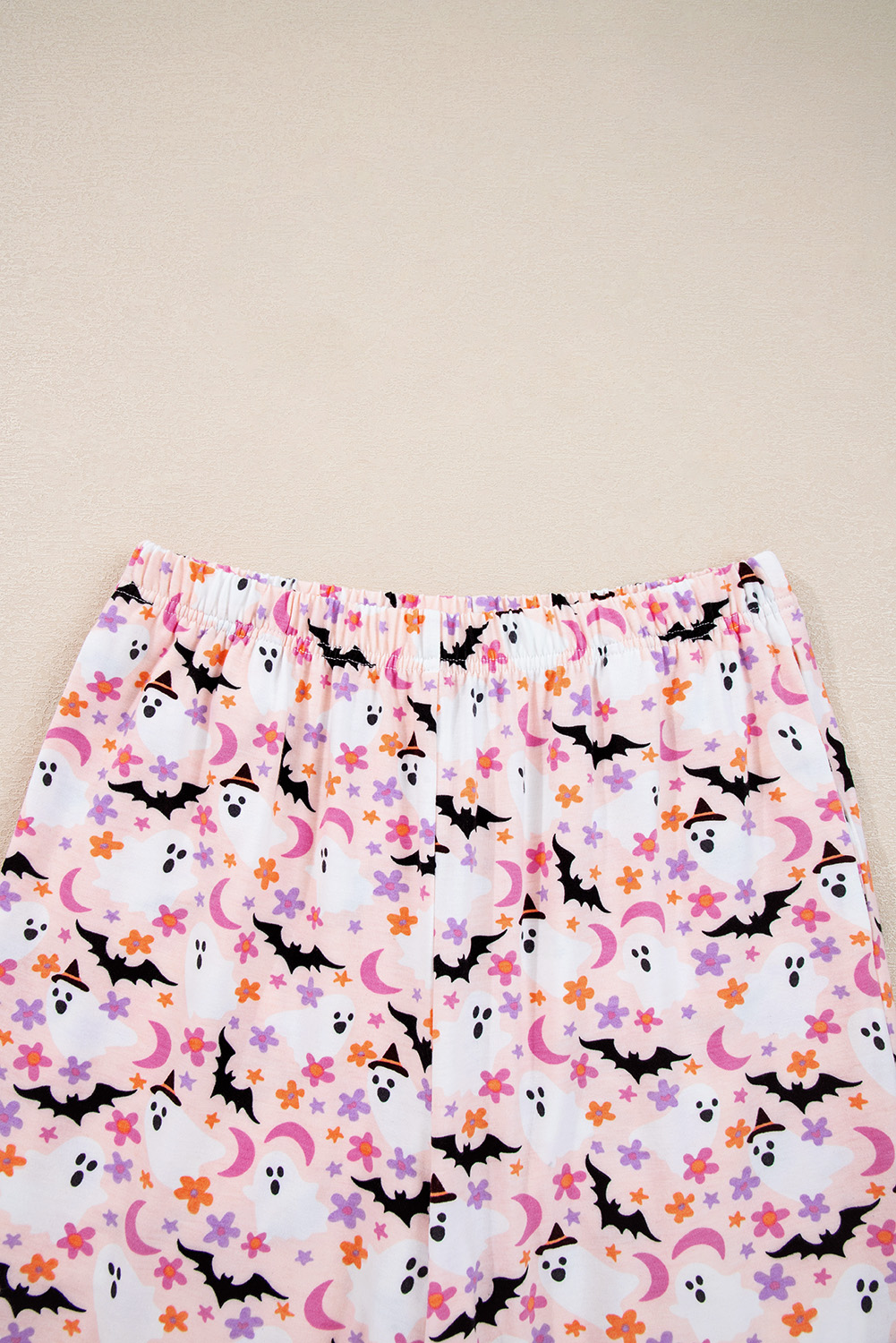 Pink Halloween Eve Haunted Honey Bat Print Pajama Set - loveforevers