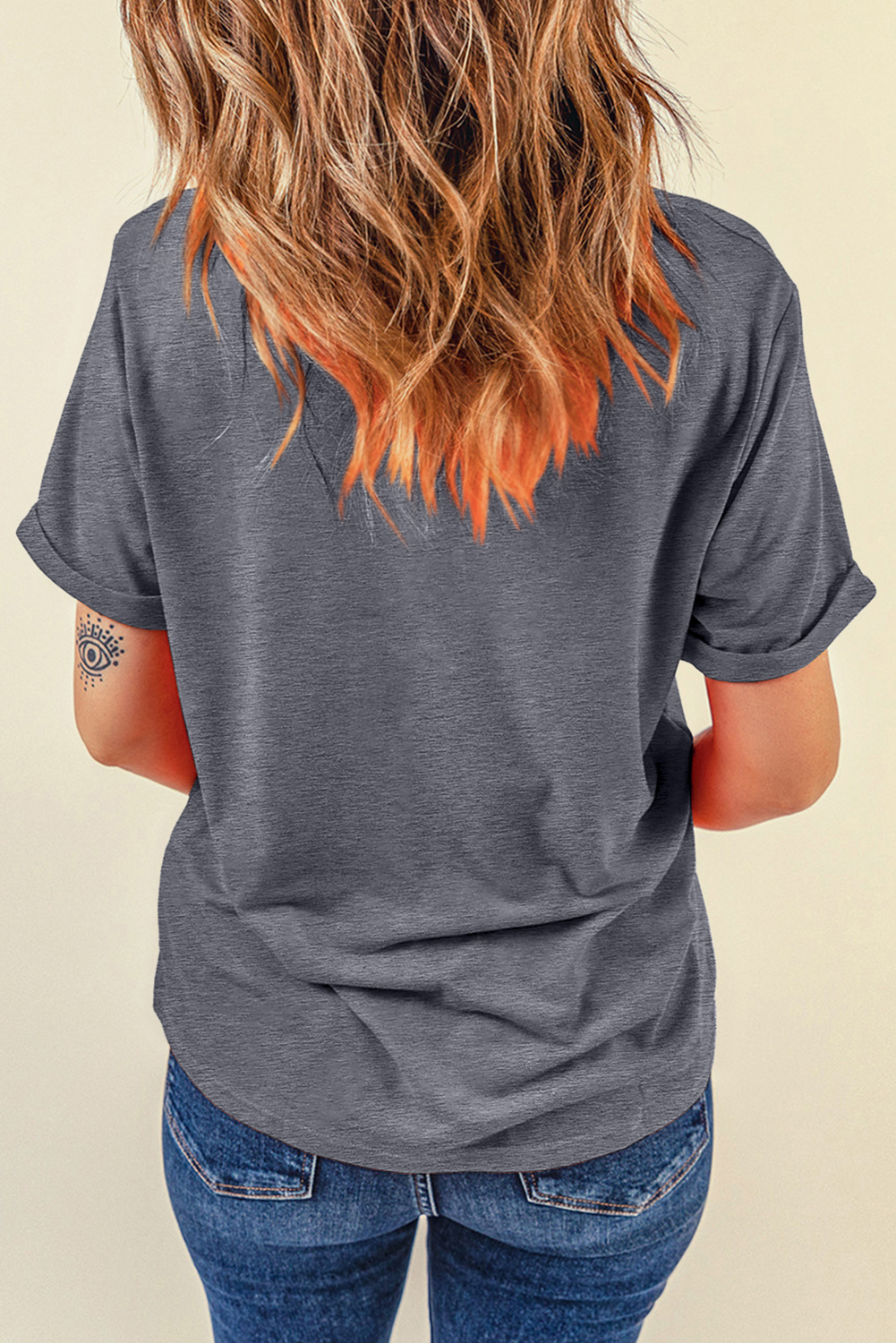 Gray Redeo Check Spades Western Graphic T Shirt - loveforevers