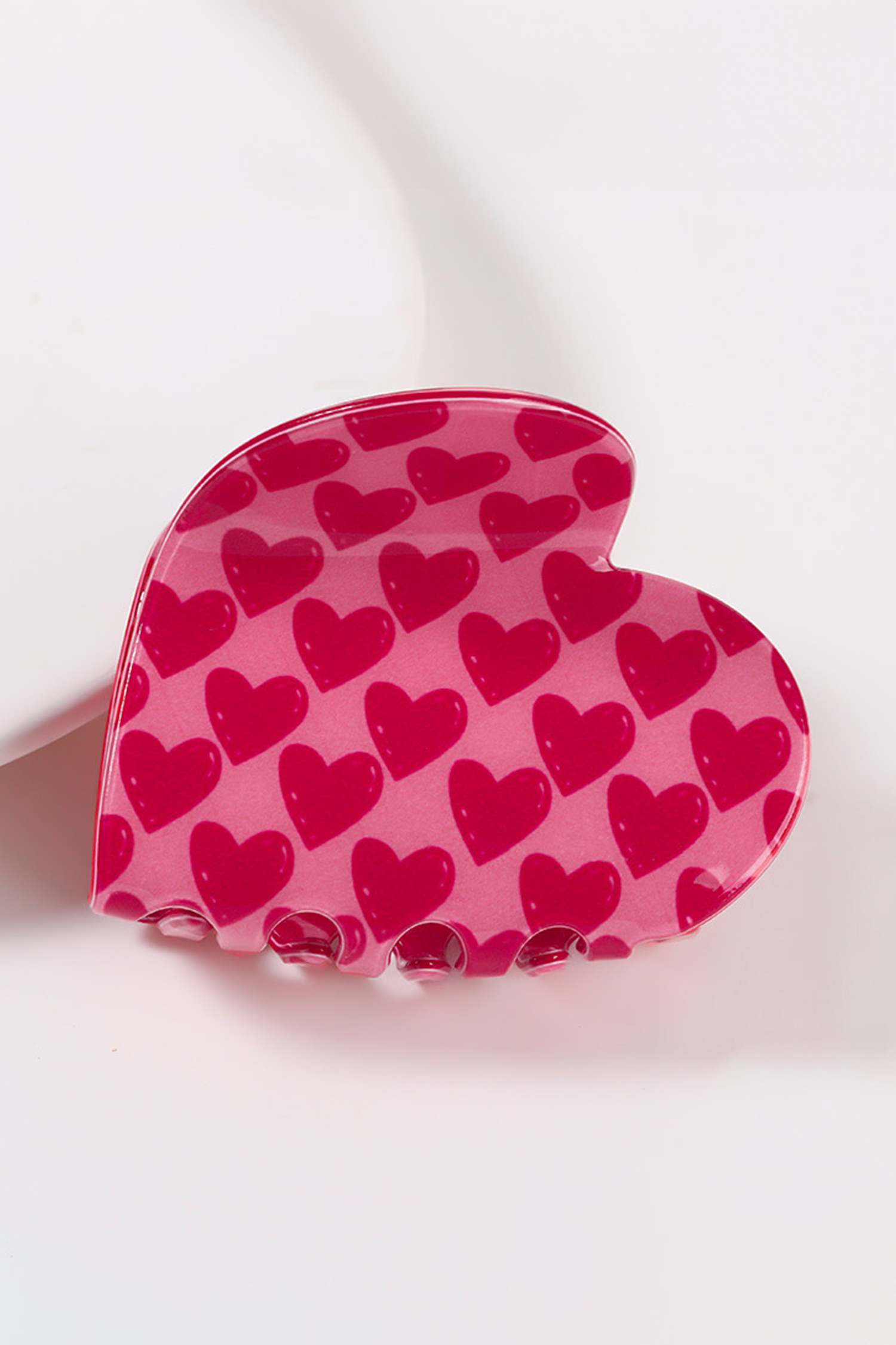 Rose Red Sweet Valentines Heart Shape PVC Hair Claw Clip - loveforevers