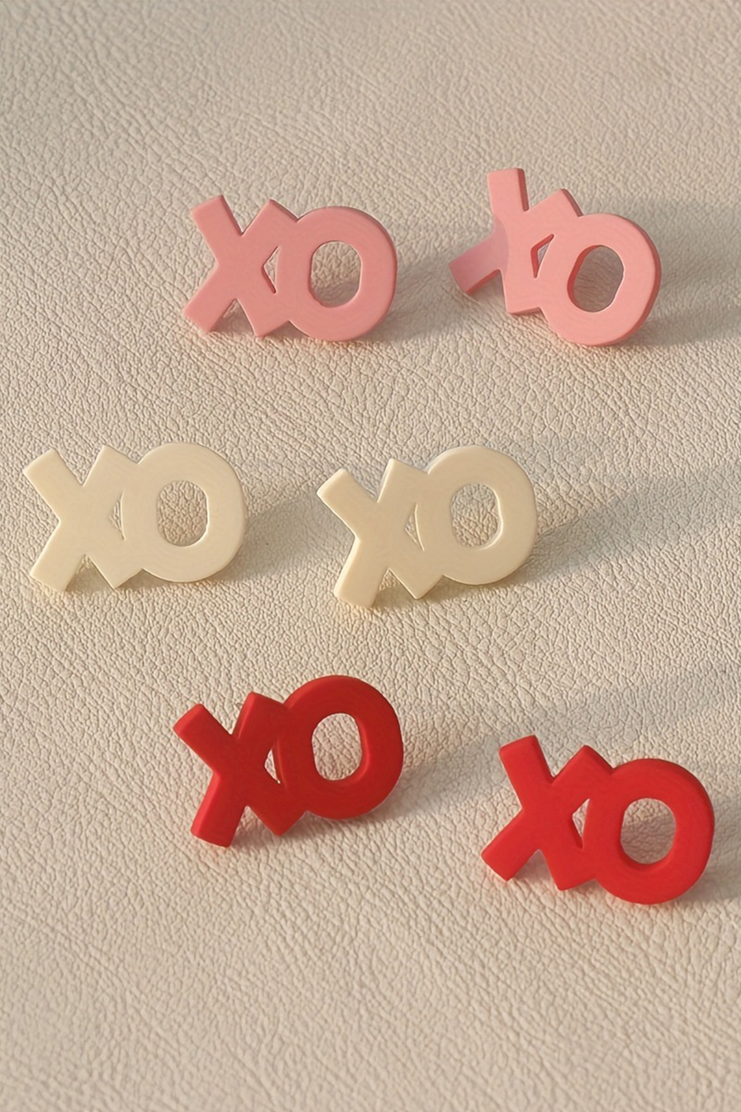 Pink 3 Pairs Different Colors XOXO Earrings - loveforevers