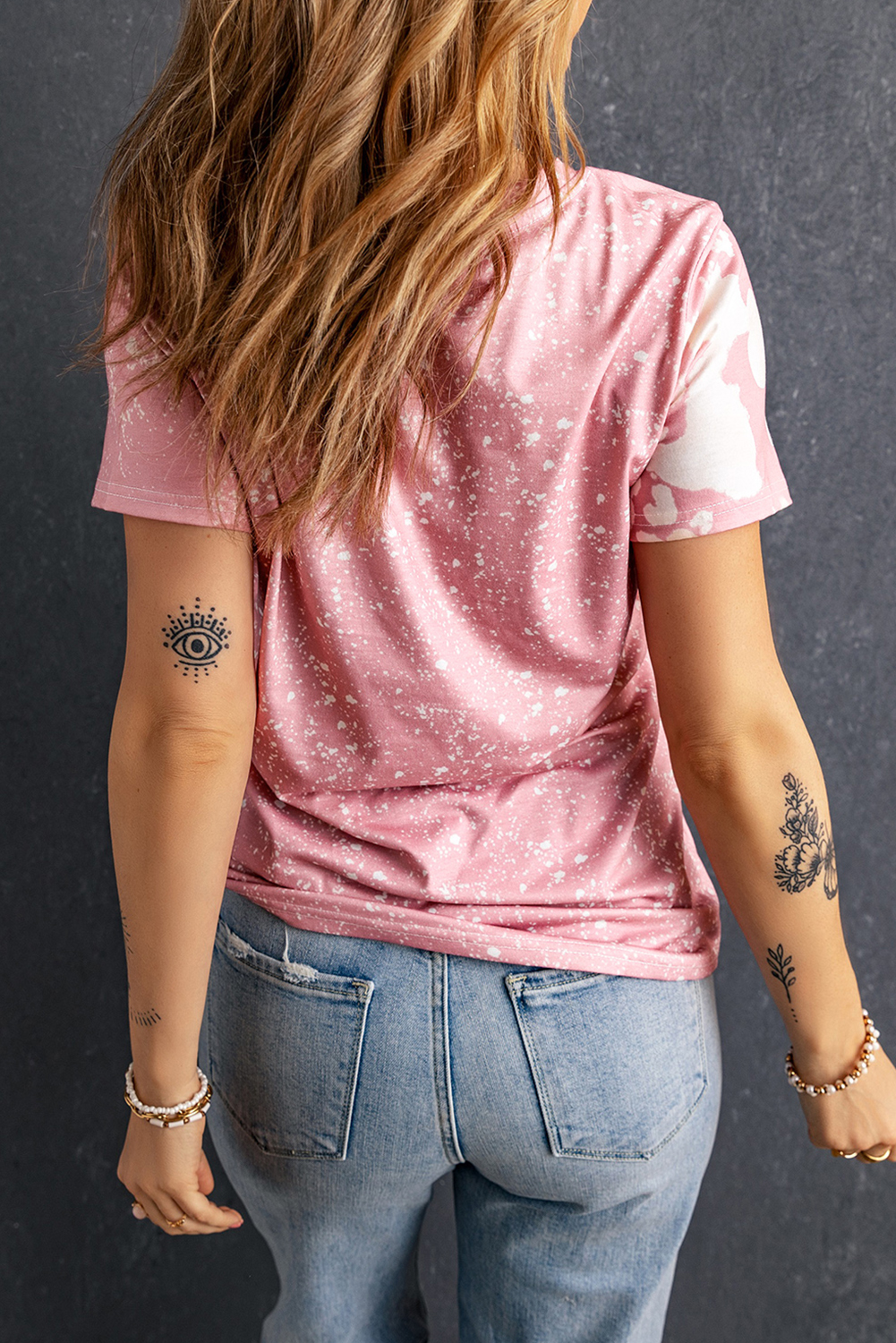 Pink Checkered Bow MAMA Graphic Tie-dye Tee - loveforevers