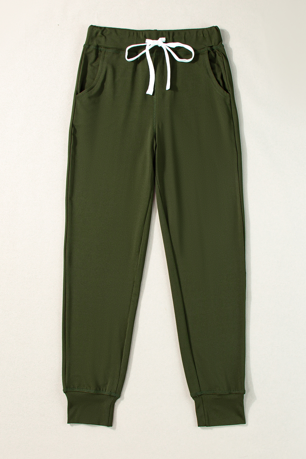 Black Drawstring Elastic Waistband Pocketed Joggers - loveforevers