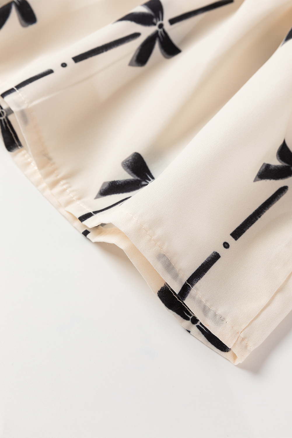 White Bow Printed Tie Closure Ruffled Vest - loveforevers