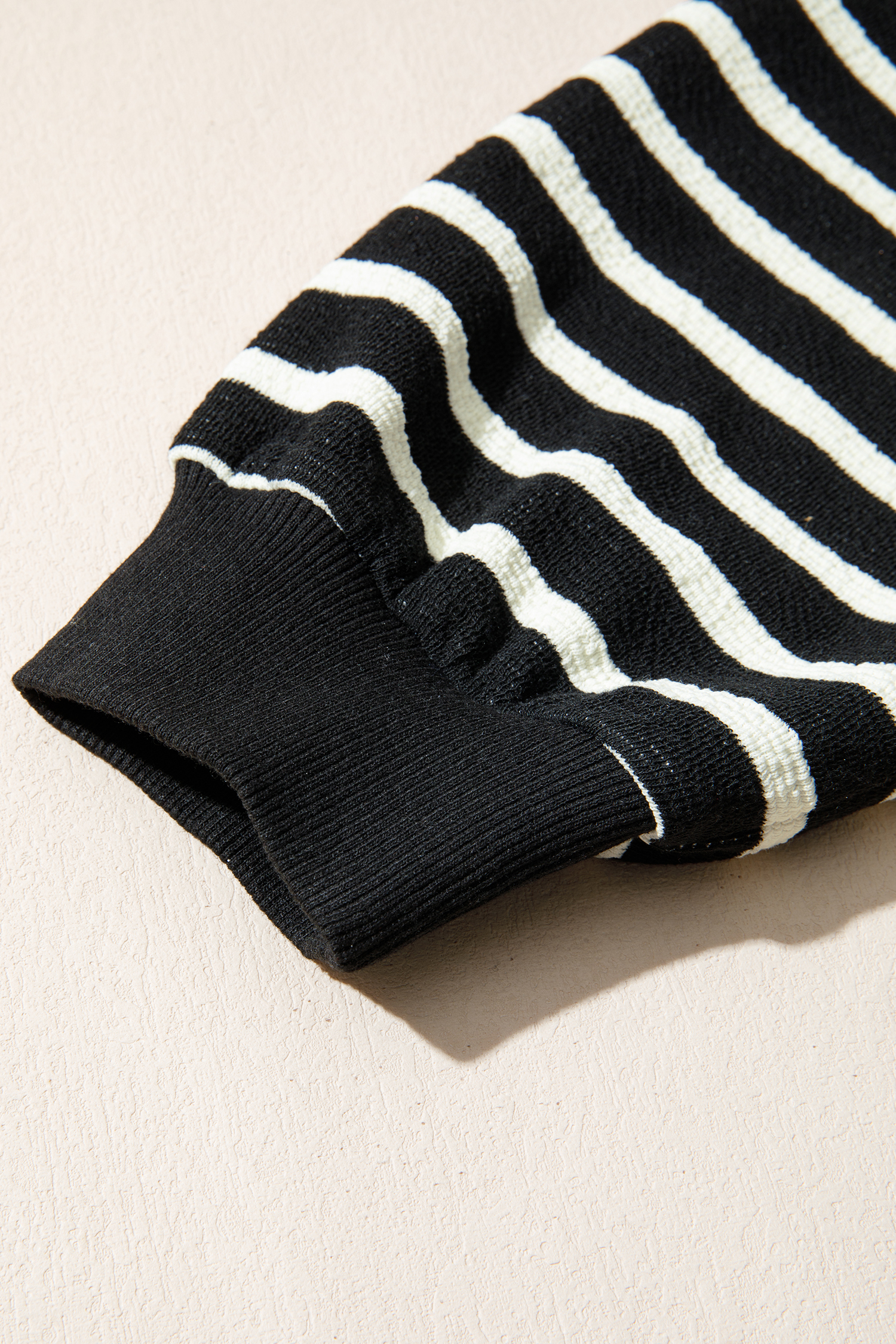 White Stripe Contrast MERRY Letter Christmas Print Drop Shoulder Sweatshirt - loveforevers