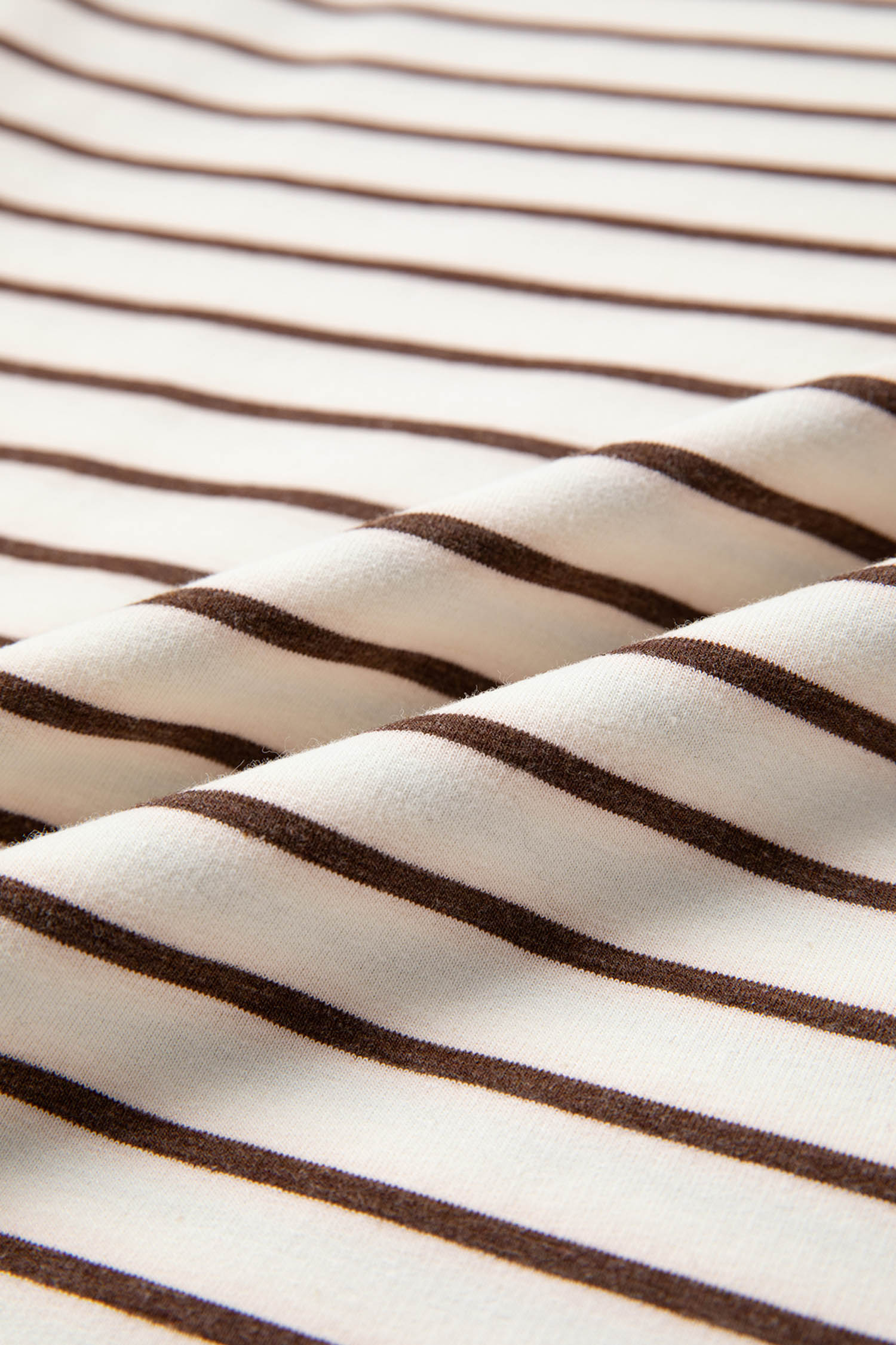 Brown Stripe Ribbed Round Neck Trim Loose Tank Top - loveforevers