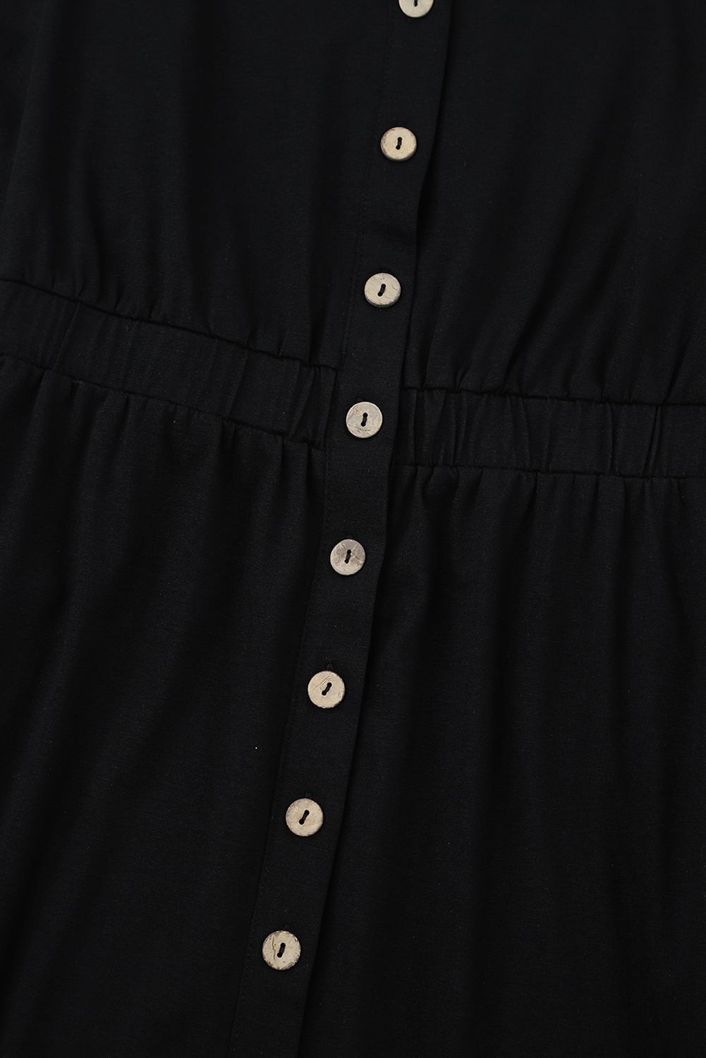 Black Button Up High Waist Long Sleeve Dress - loveforevers