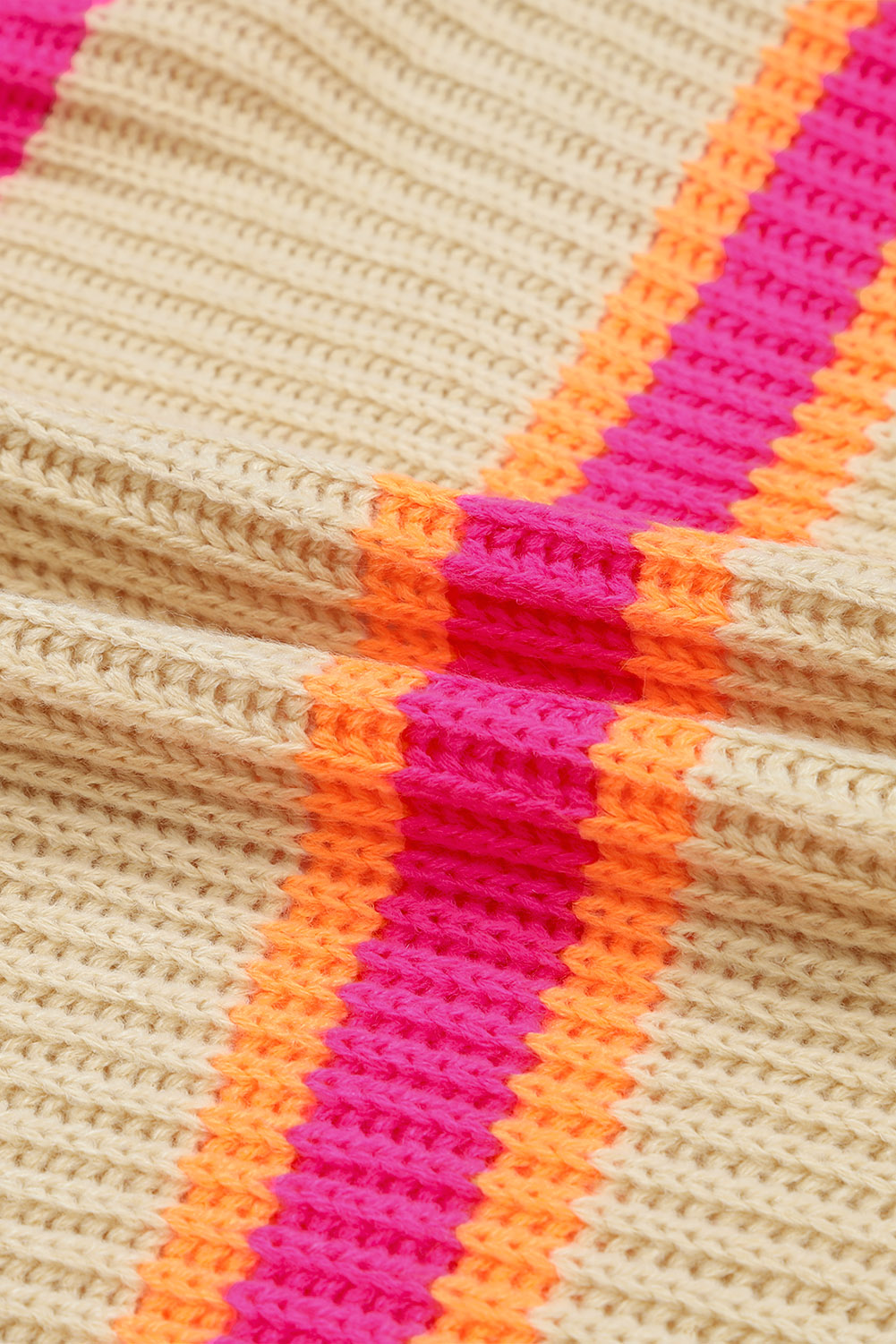 Stripe Printed Ribbed Long Knitted Cardigan - loveforevers