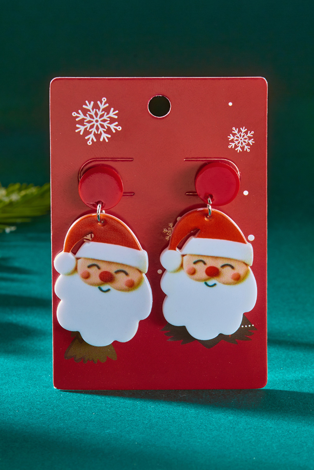Fiery Red Father Christmas Dangle Earrings - loveforevers