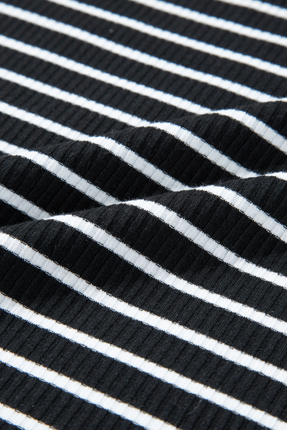 Black Stripe Ribbed Knit Sleeveless Mini Dress - loveforevers