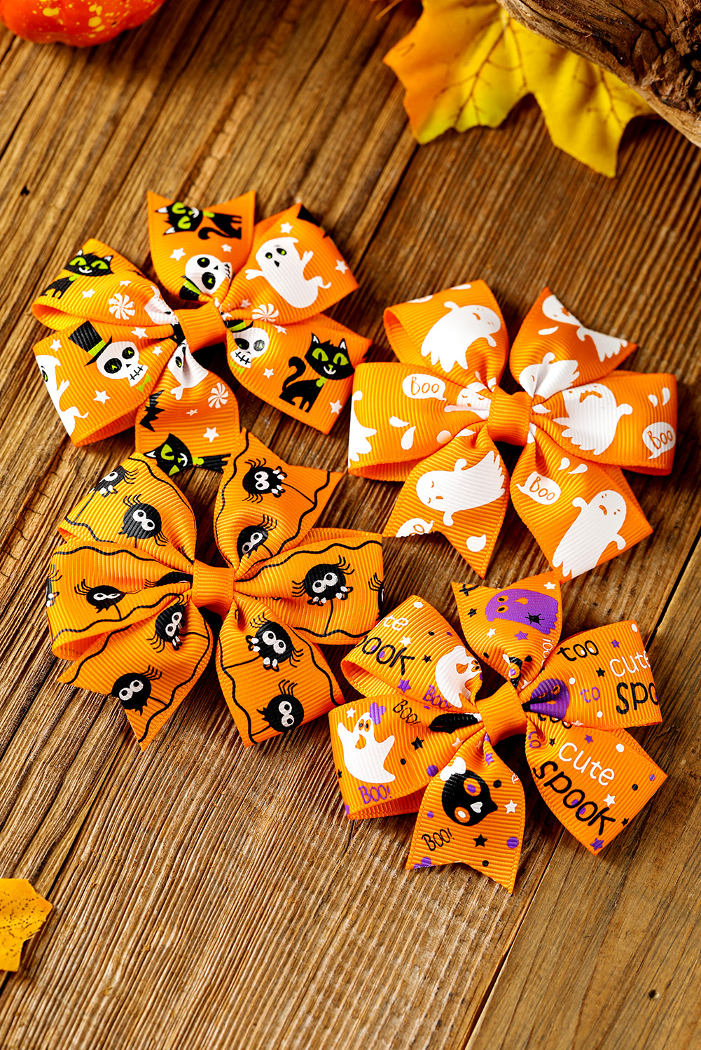 Citrus Halloween Random Pattern Bow Halloween Hair Clip - loveforevers