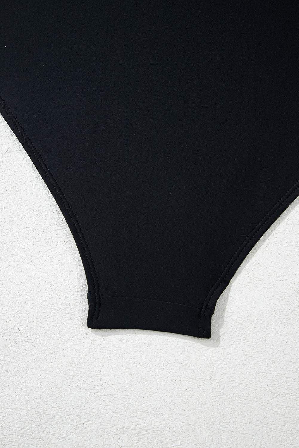 Black Asymmetric Ruffle Shoulder Pleated One Piece Swimsuit - loveforevers