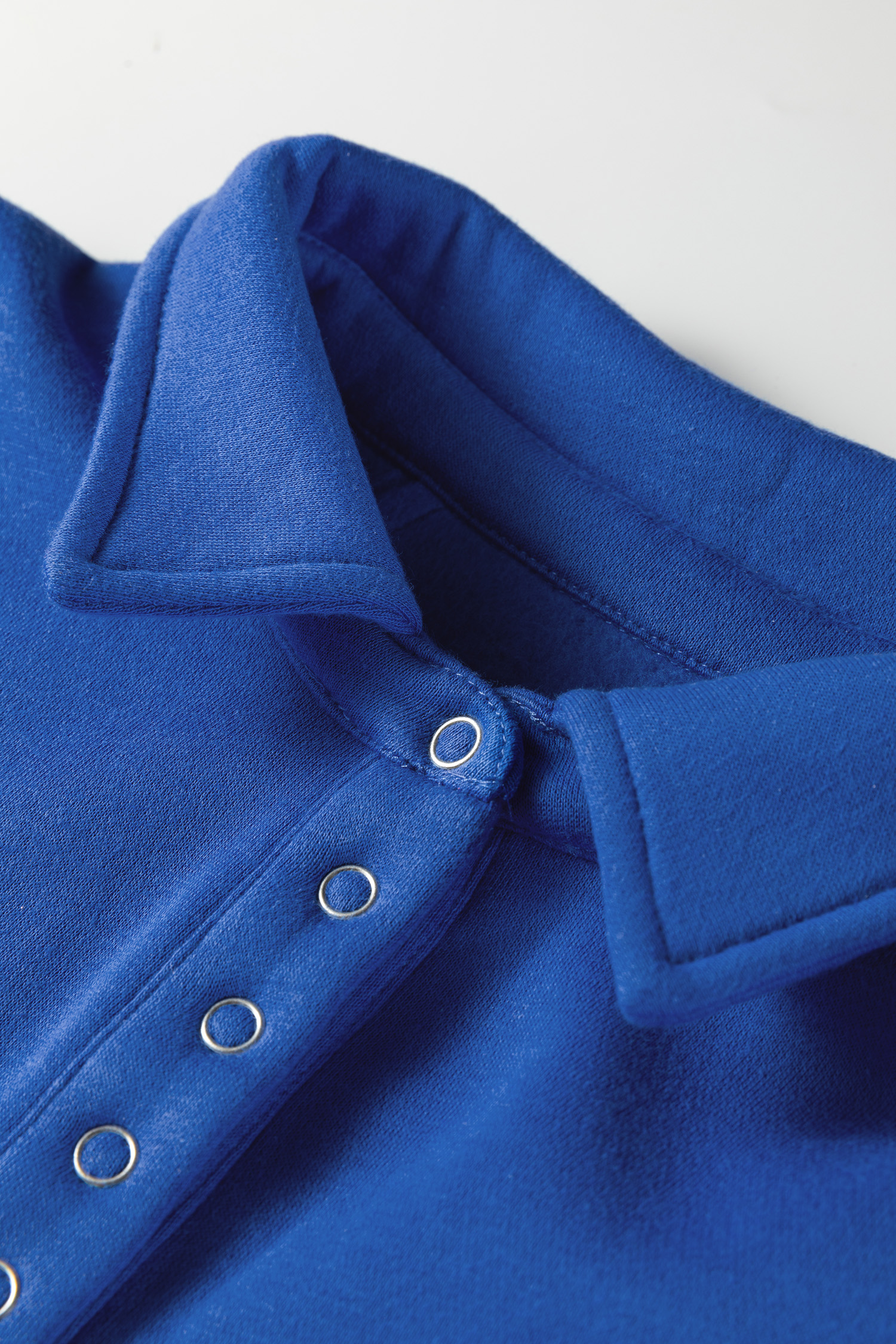 Sky Blue Button up Collared Exposed Seam Chic Sweatshirt - loveforevers