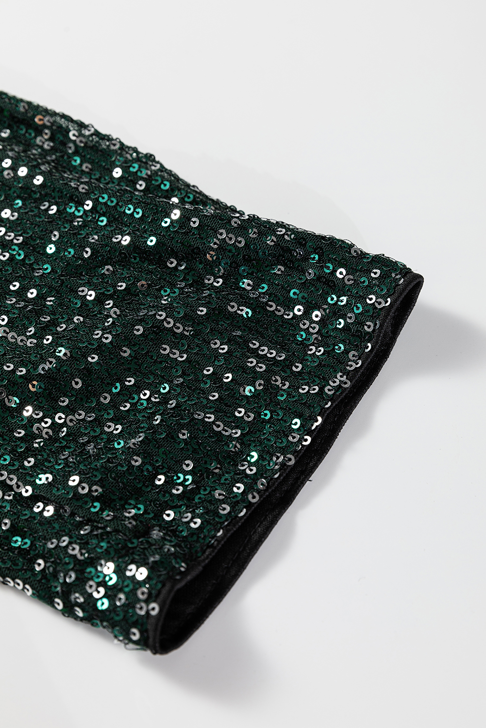 Evergreen Glitter Sequin Open Front Long Sleeve Top - loveforevers