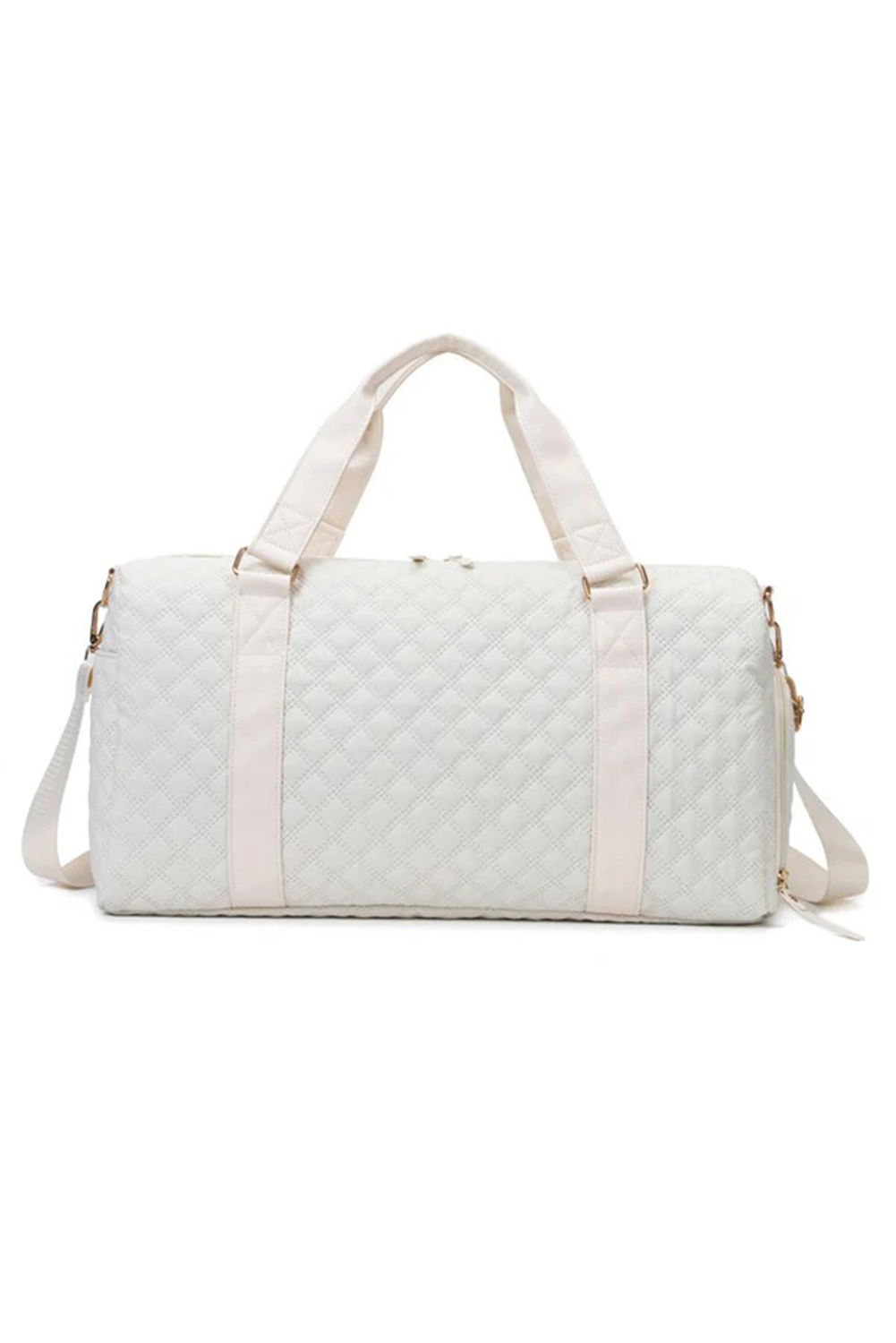 Black Rhombus Textured Waterproof Travel Duffel Bag - loveforevers