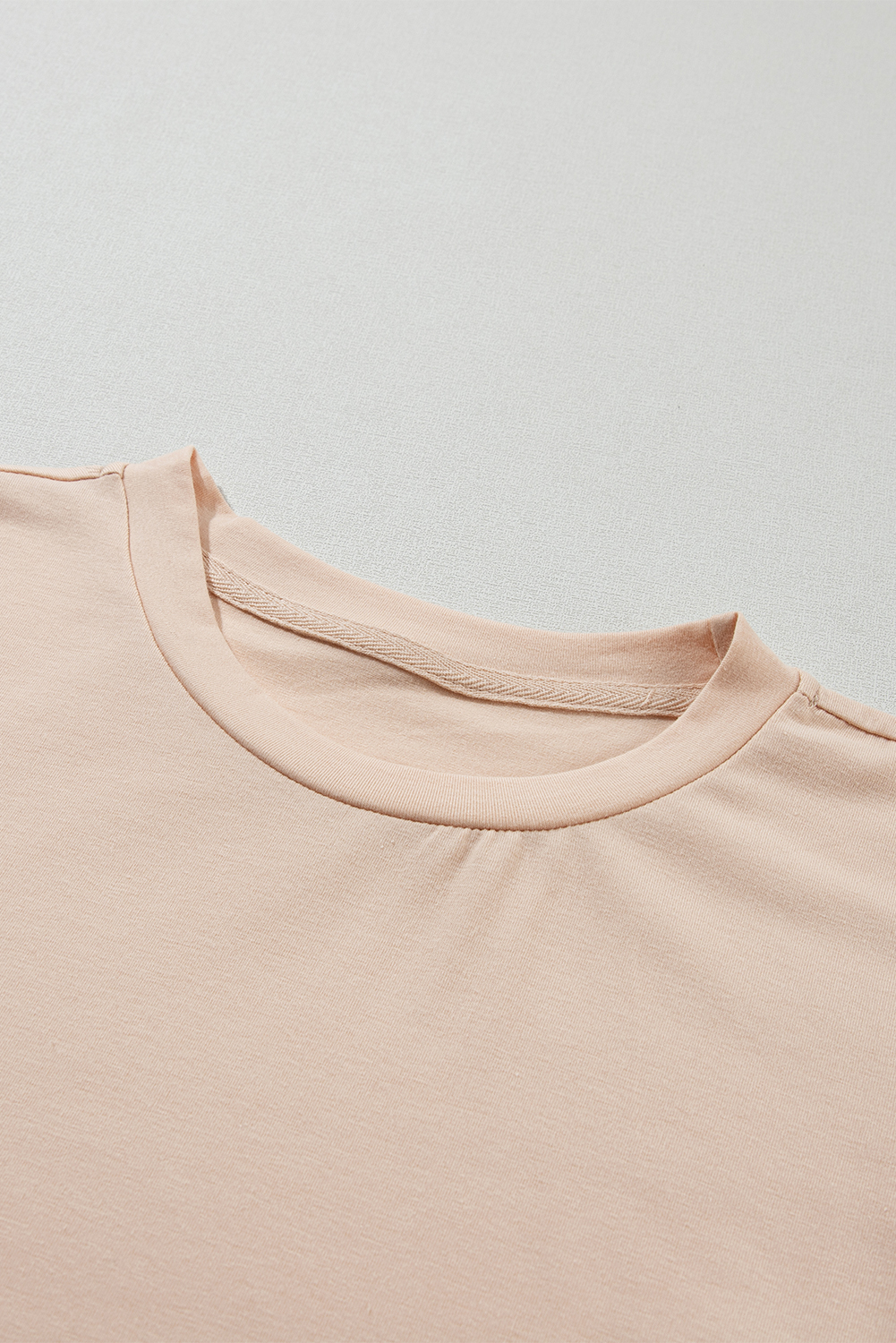 Khaki Casual Plain Crew Neck Tee - loveforevers