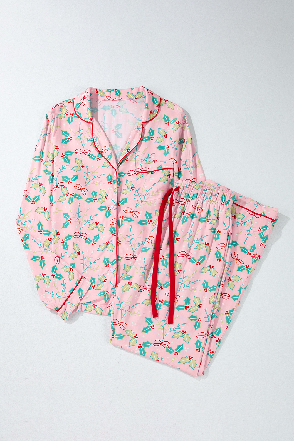 Multicolour Floral Christmas Pajamas Set - loveforevers