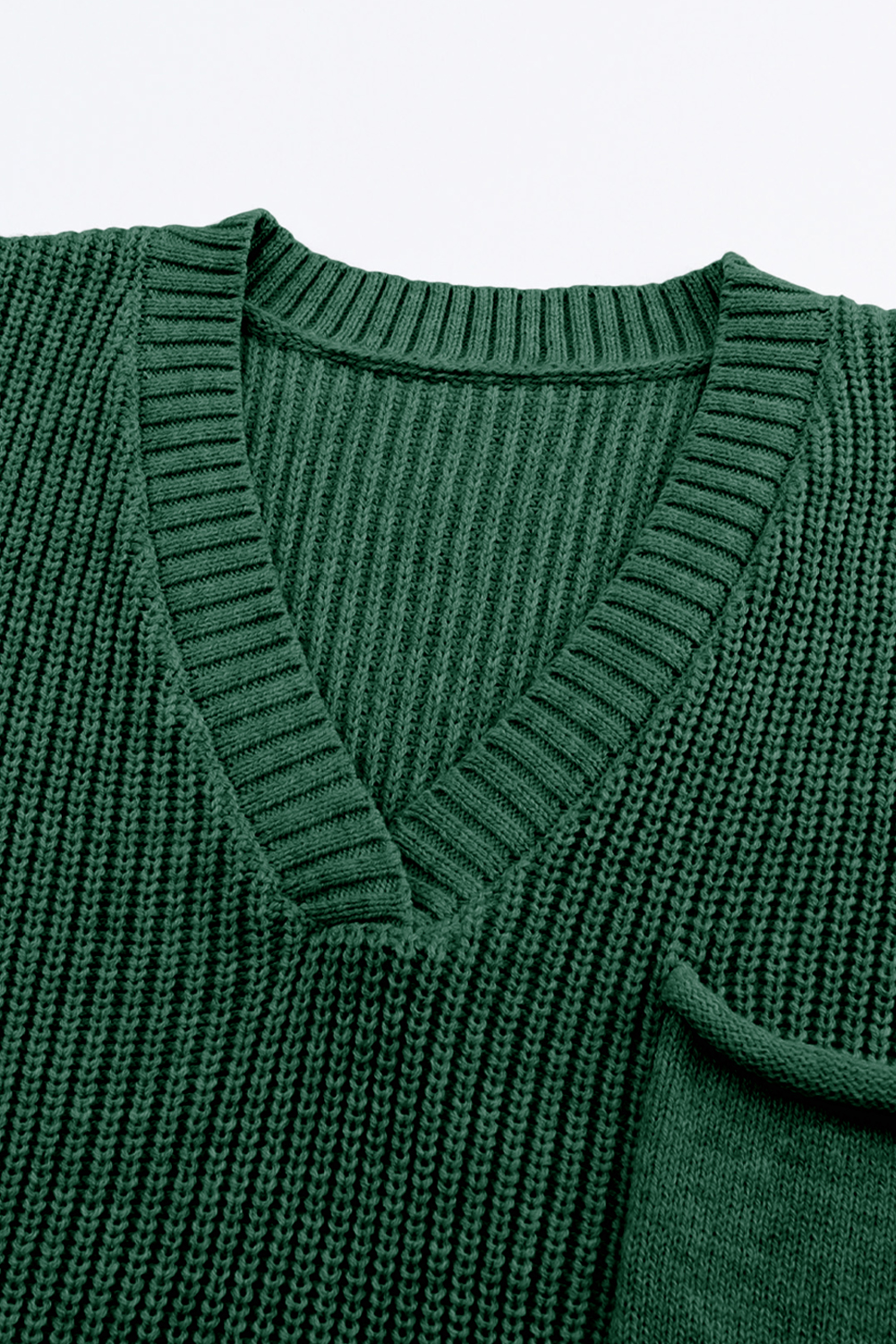 Green Knitted V Neck Sweater and Casual Pants Set - loveforevers