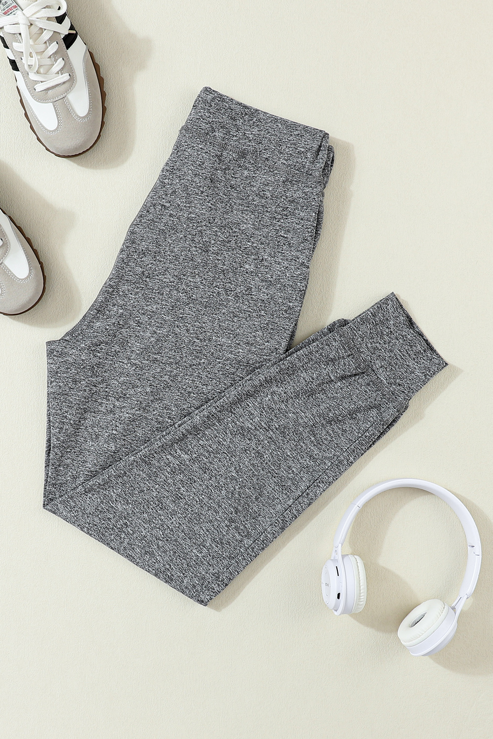 Black Drawstring Elastic Waistband Pocketed Joggers - loveforevers