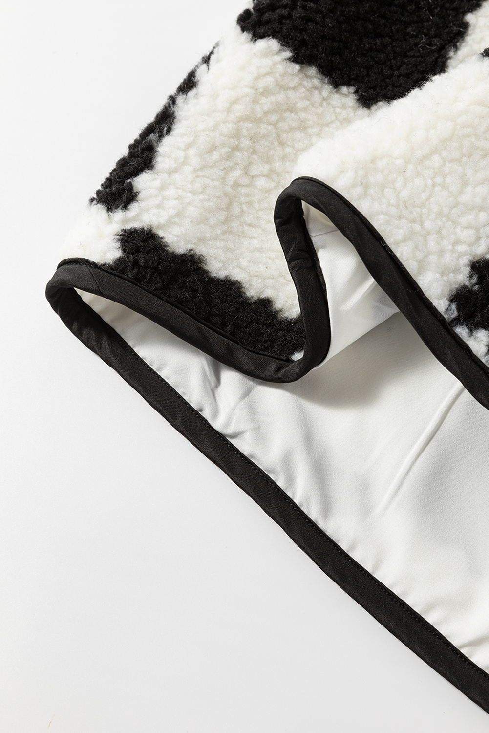 Khaki Checkered Sherpa Collared Jacket Vest - loveforevers