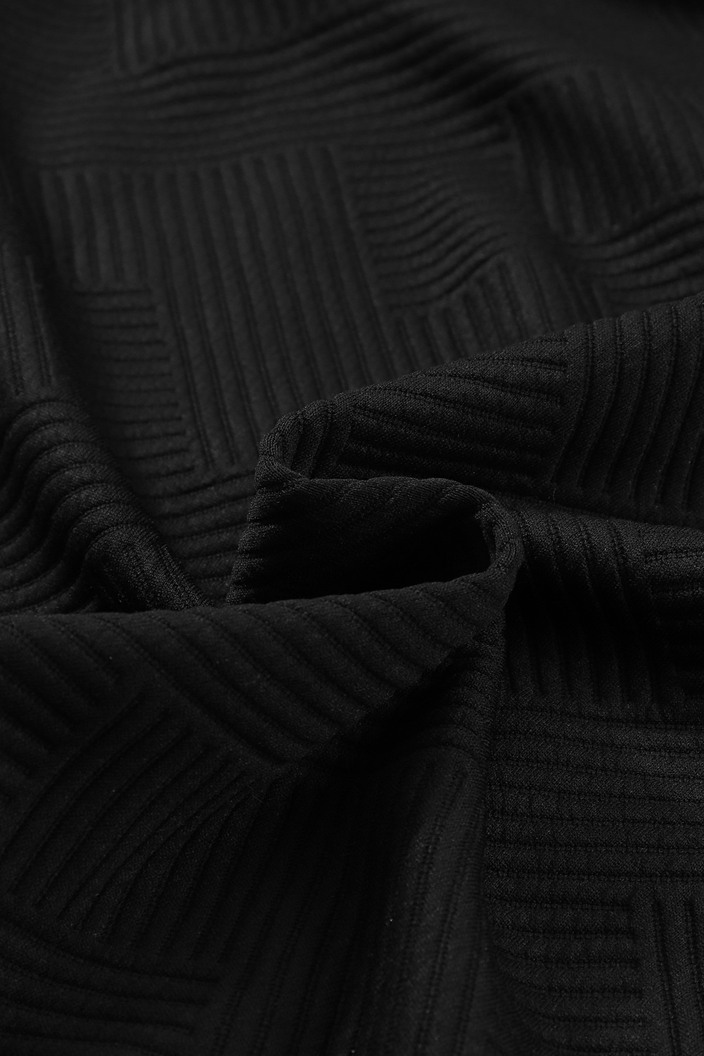 Black Solid Textured Flap Pocket Buttoned Shacket - loveforevers