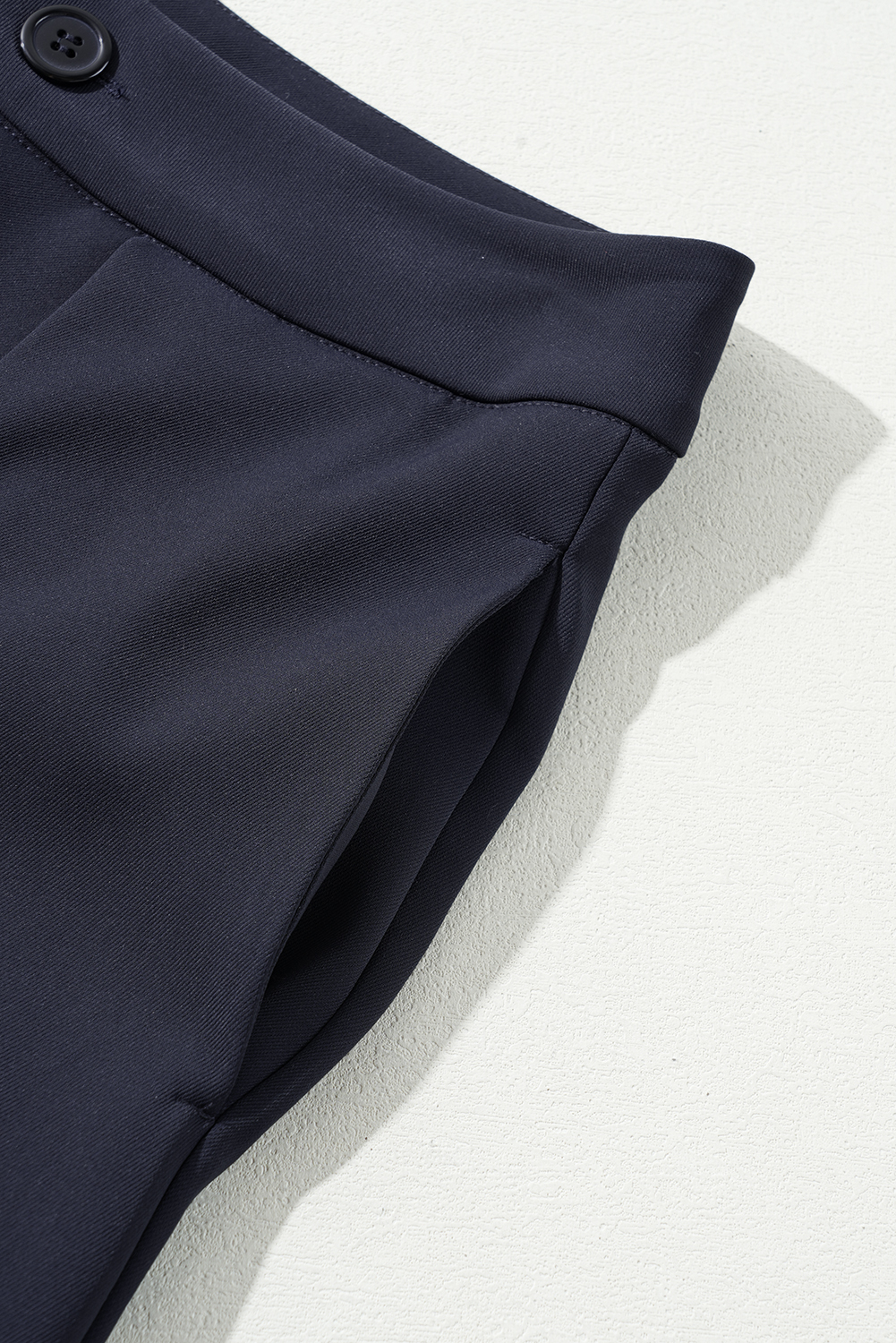Dirty blue Dual Buttoned High Waist Pleated Wide Leg Pants - loveforevers