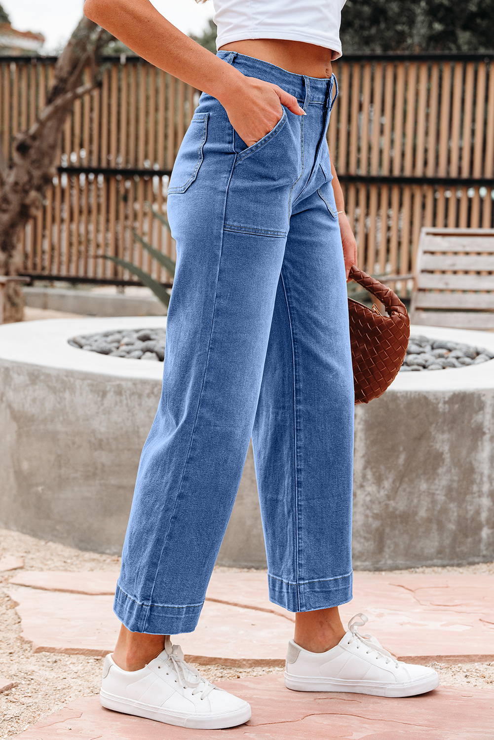 Breen Cropped High Rise Wide Leg Jeans - loveforevers