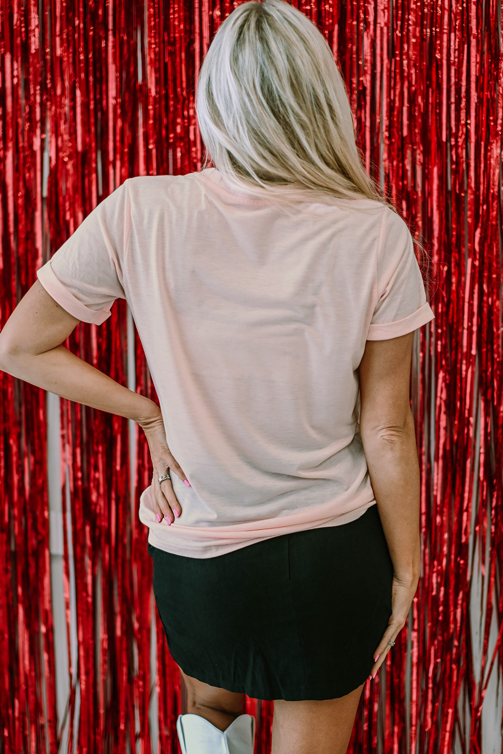 Pink Valentines Shiny XOXO Graphic T-shirt - loveforevers