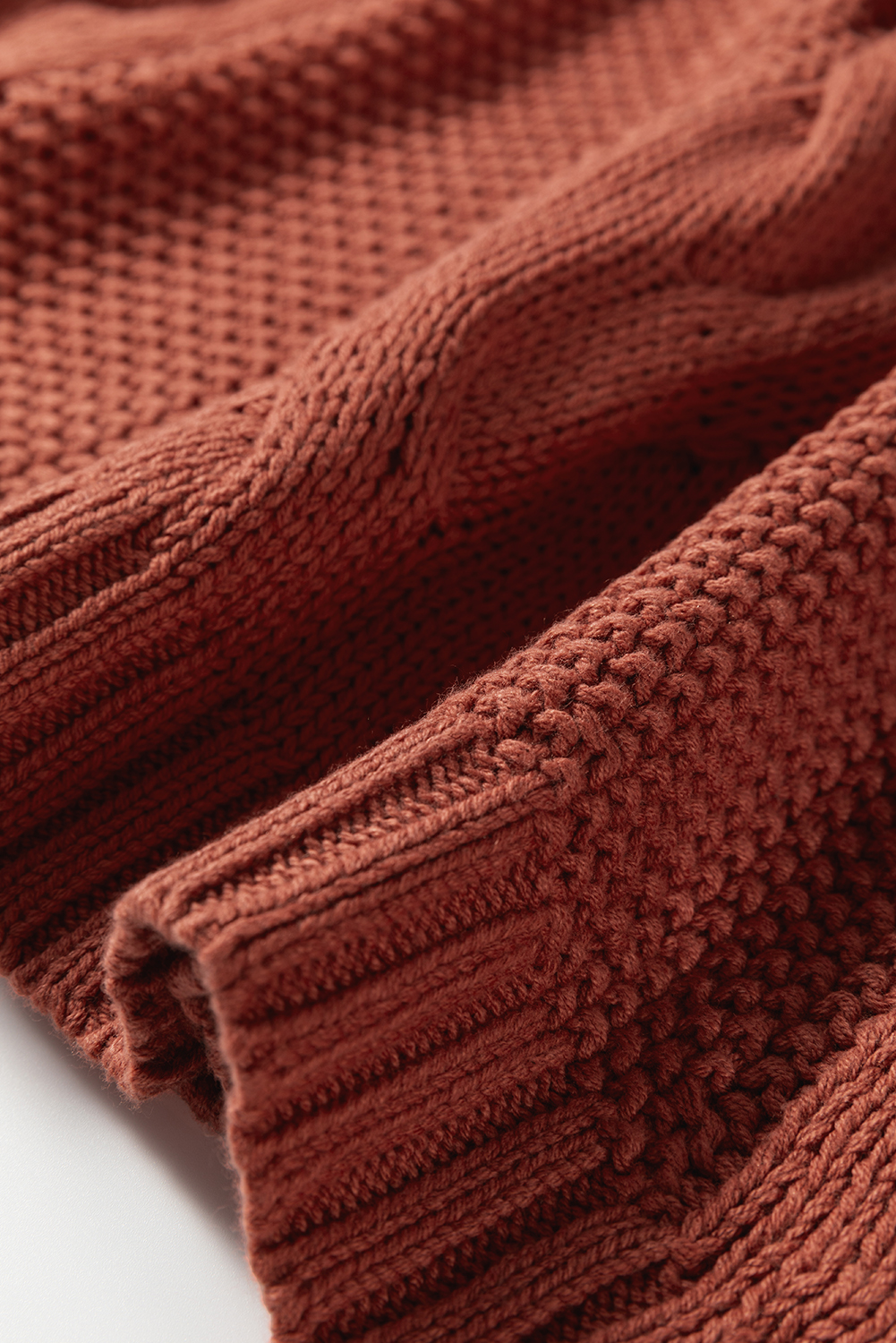 Redwood Burl Chunky Fit Slouchy Textured Knit Sweater - loveforevers