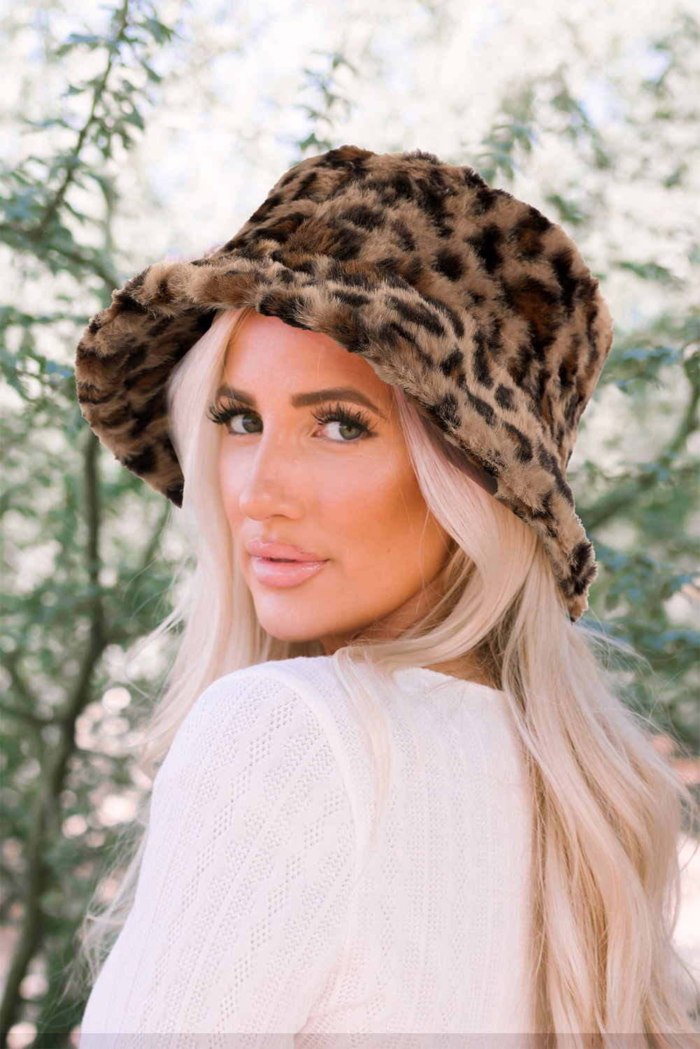 Thai Curry Leopard Plush Wide Brim Winter Fishman Hat - loveforevers