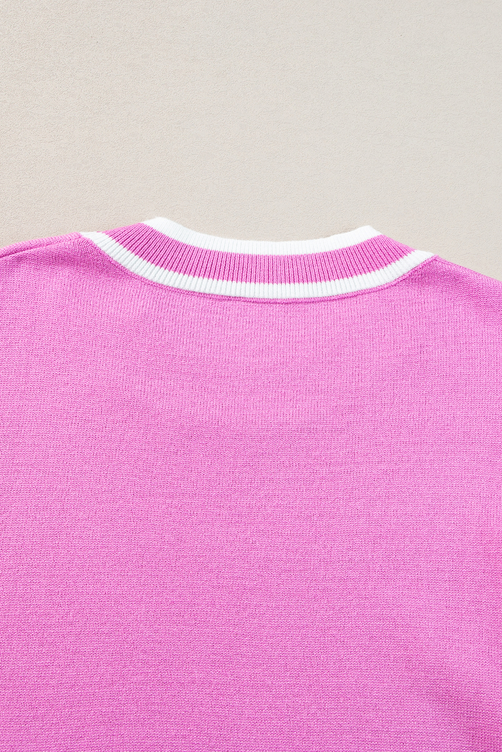 Bonbon Edge Piping Ruffled Sleeve Round Neck Knit Top - loveforevers