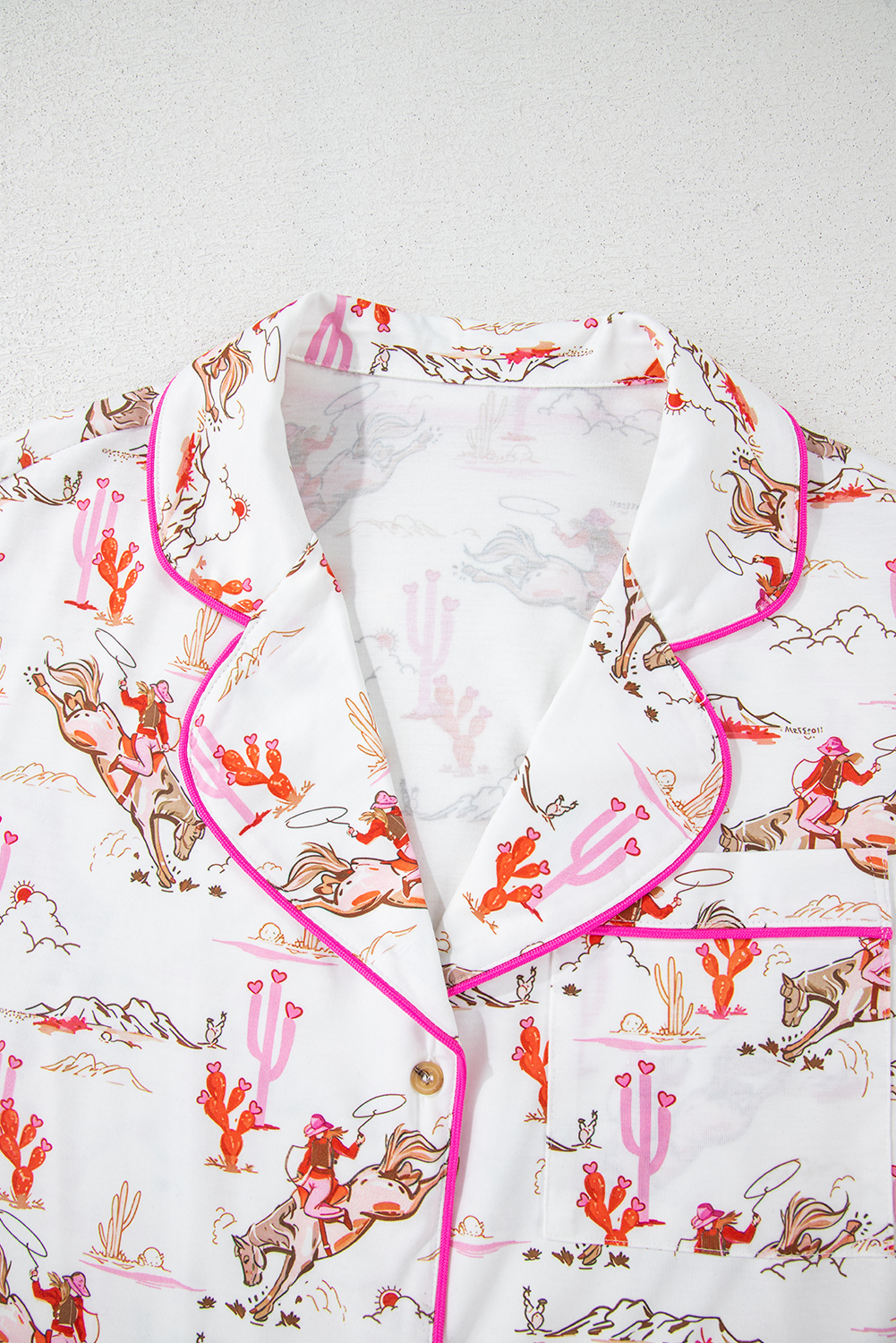 White Cowgirl Country Print Pajamas Set - loveforevers