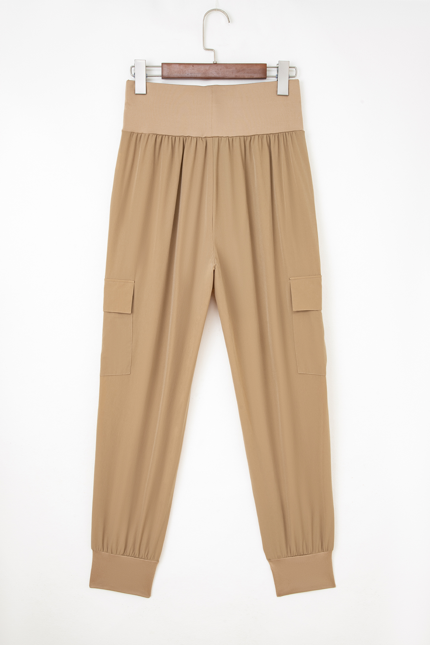 Black Elastic High Waist Pocketed Cargo Jogger Pants - loveforevers