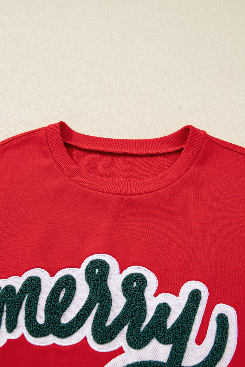 Fiery Red Merry Script Holiday Christmas Graphic Sweatshirt - loveforevers