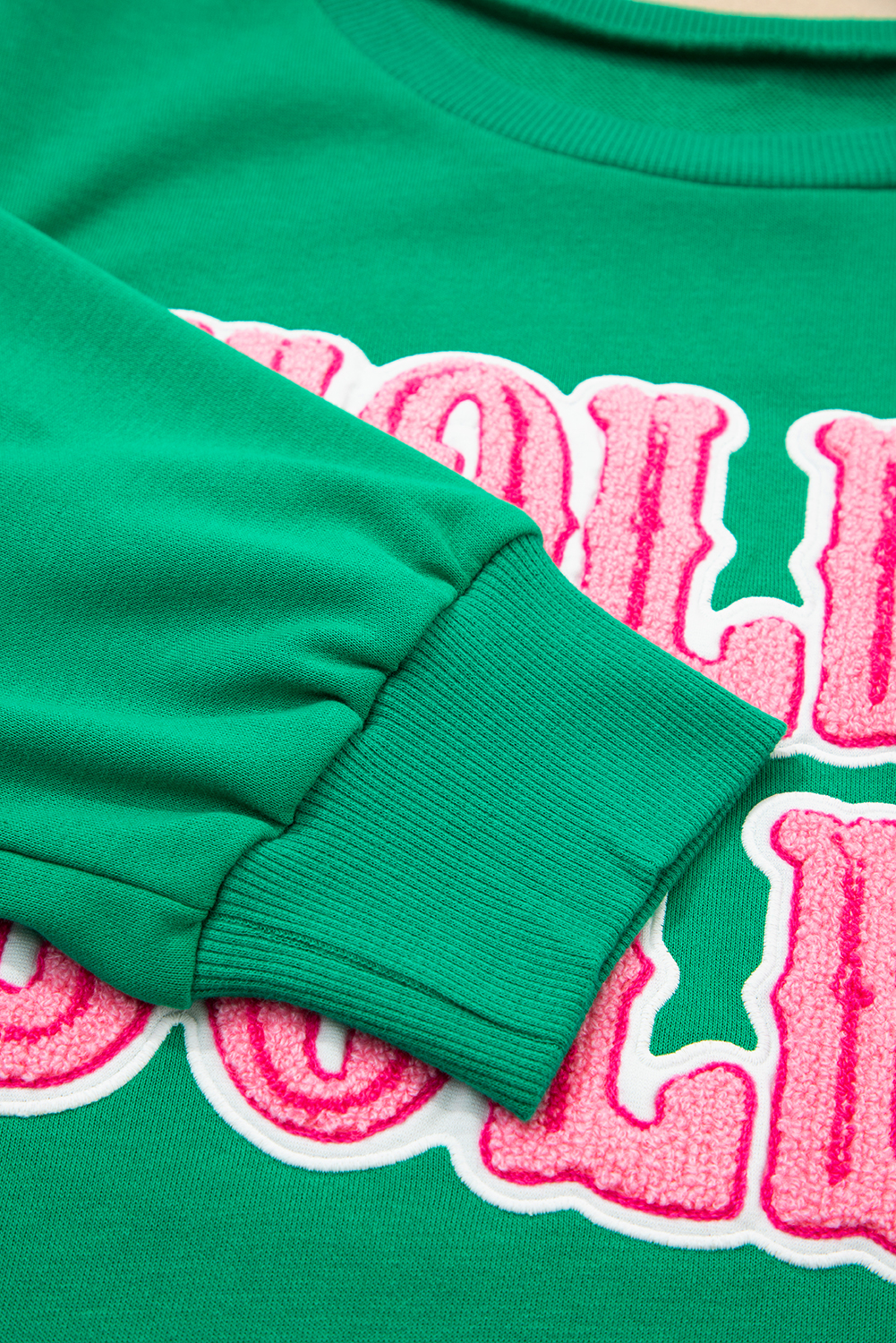 Sea Green HOLLY JOLLY Towel Embroidered Christmas Holiday Sweatshirt - loveforevers
