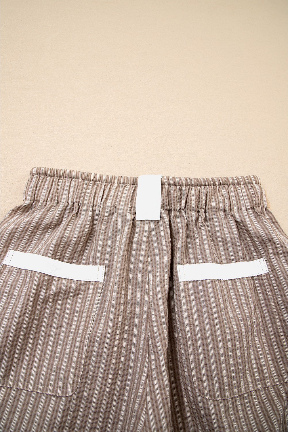 Brown Stripe Drawstring Cargo Jogger Pants with Pockets - loveforevers
