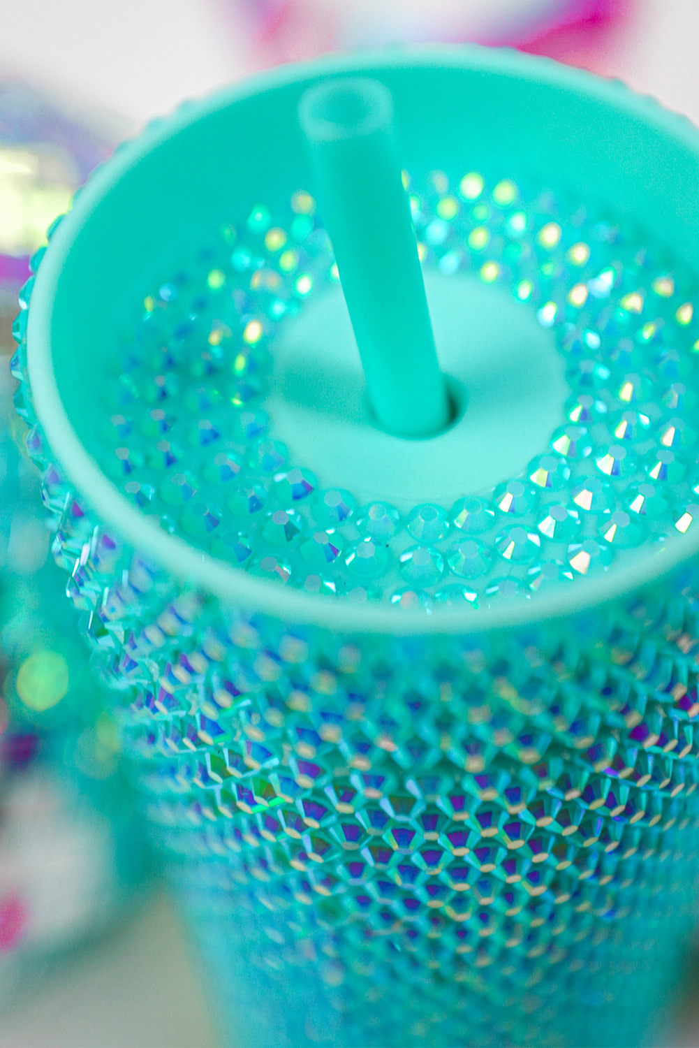 Green Full Rhinestone Straw Cup 40oz - loveforevers