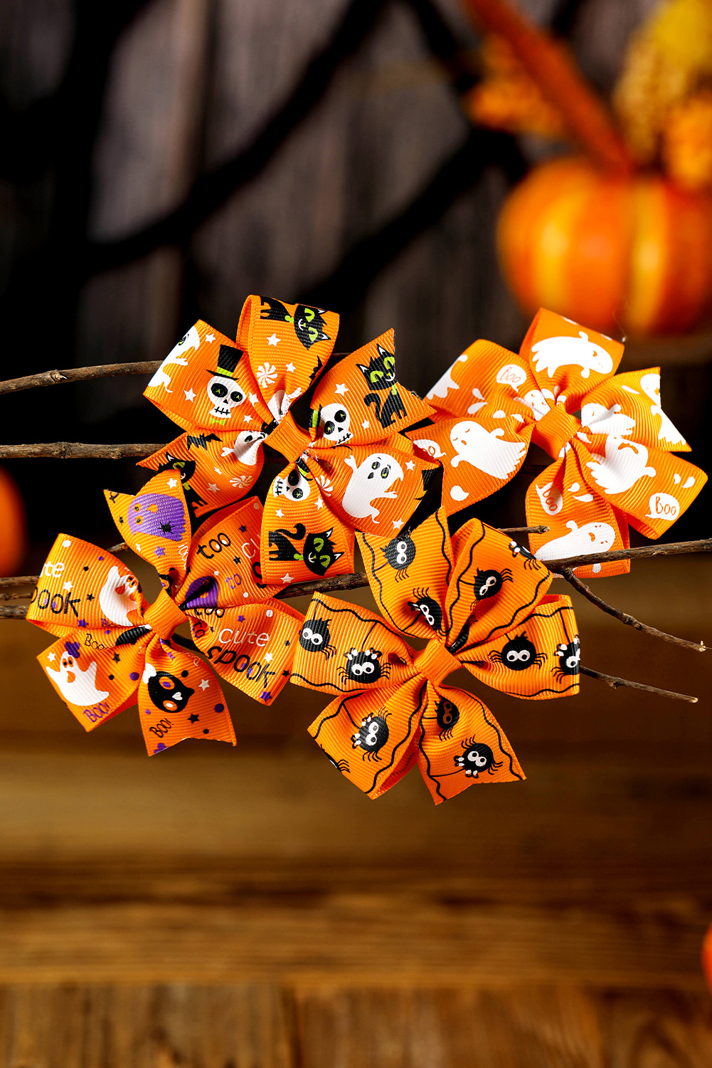 Citrus Halloween Random Pattern Bow Halloween Hair Clip - loveforevers