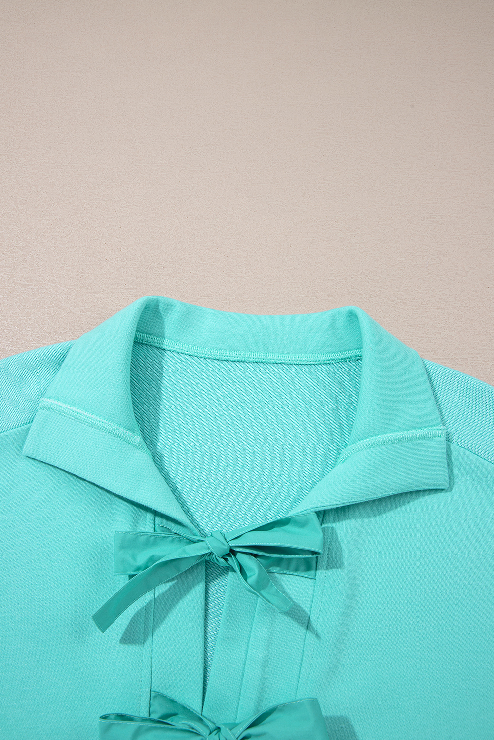 Moonlight Jade Bow Front Bracelet Sleeve Collared Side Pocket Shift Mini Dress - loveforevers