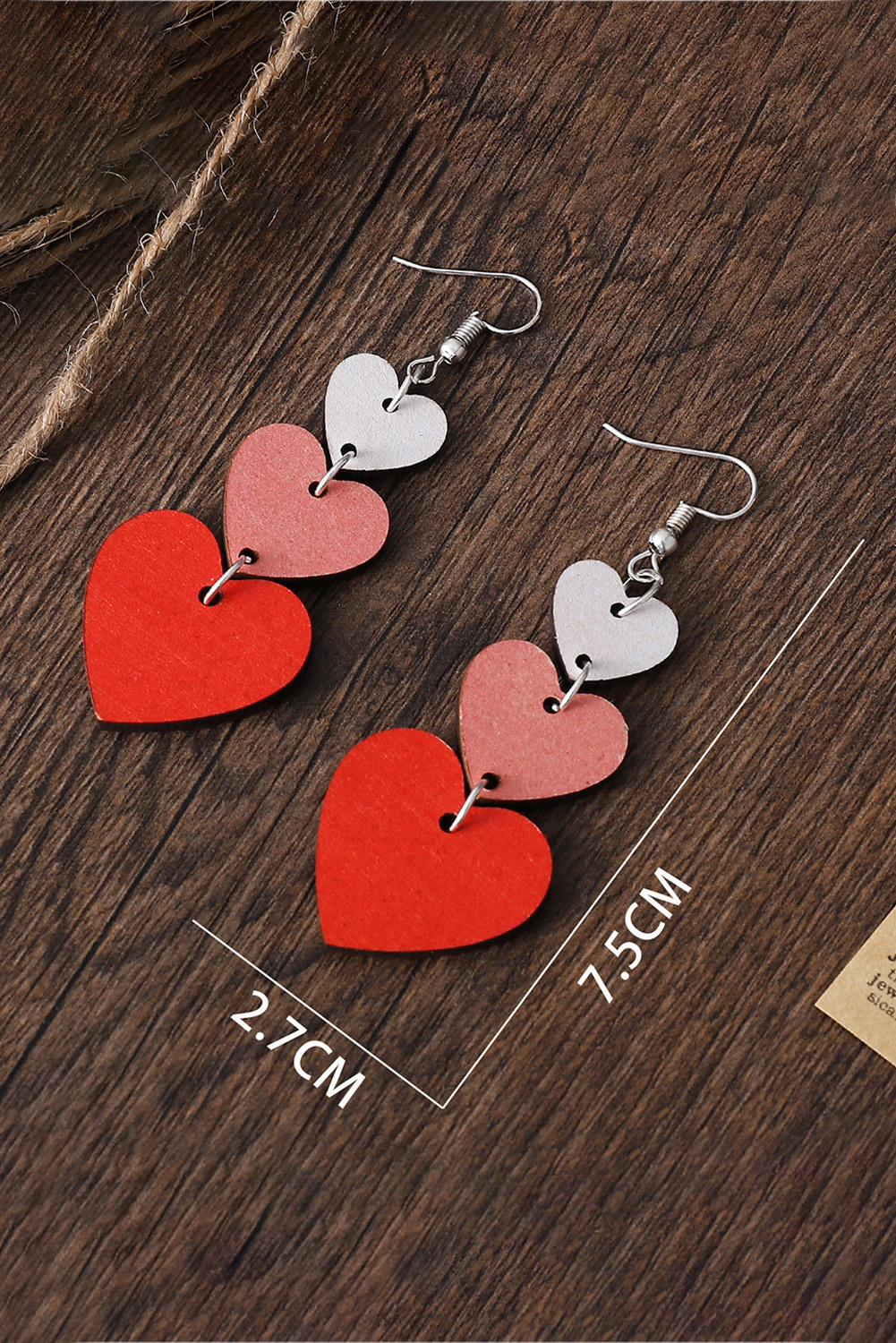 Red Valentines Day Heart Shape Tiered Dangle Earring - loveforevers